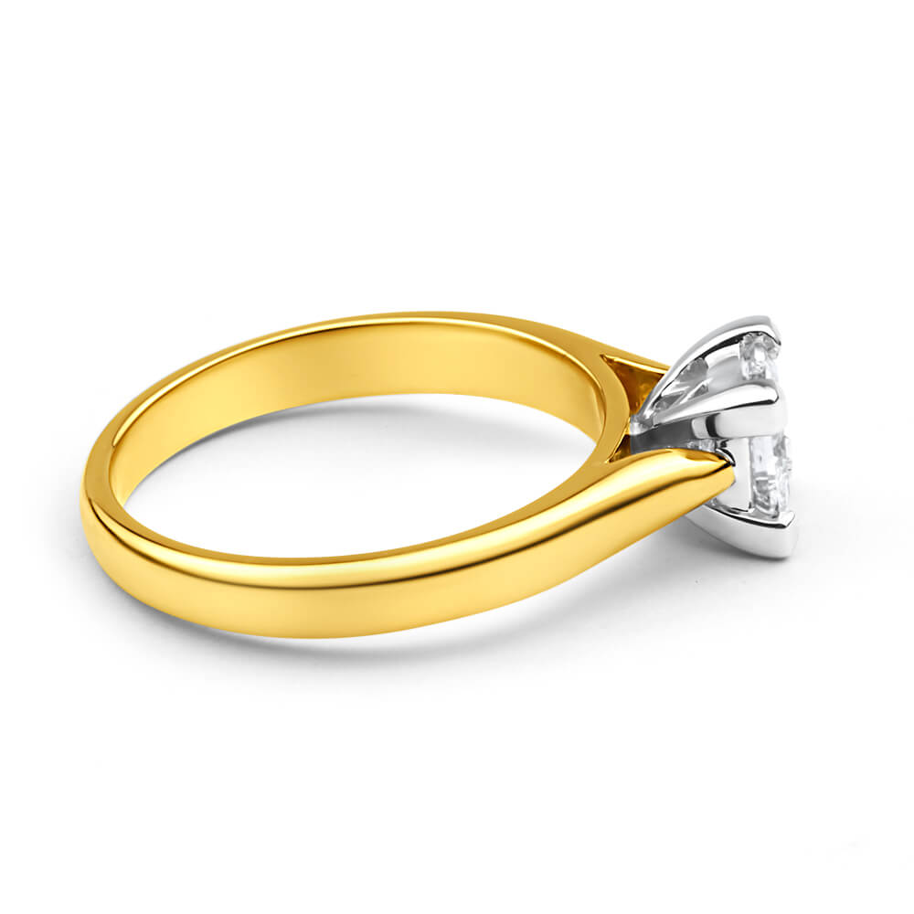 18ct Yellow Gold Solitaire Ring with 0.75 Carat Diamond - Elegant Engagement Wedding Ring for Women - Perfect for Proposals, Anniversaries & Special Occasions