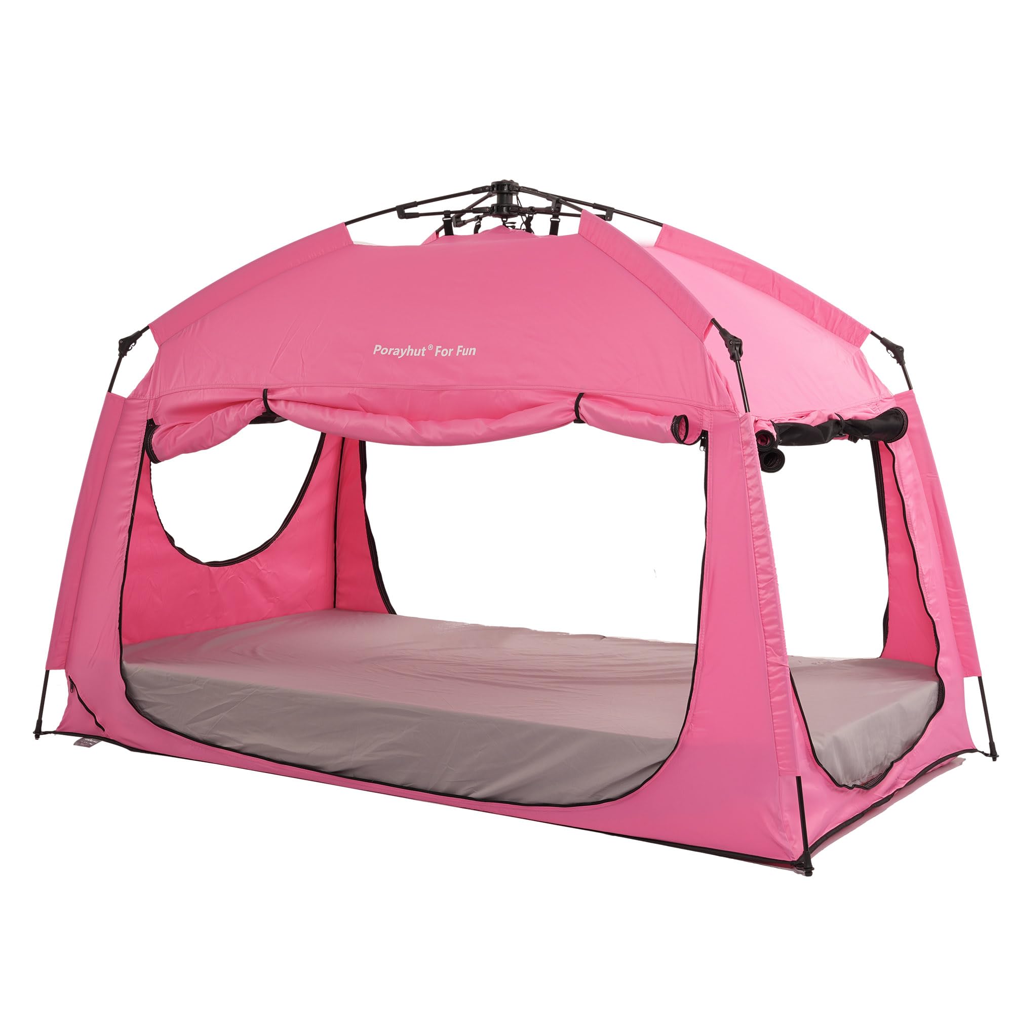 Instant Privacy Bed Tent for Sleeping - Quick Set Up Portable Bed Canopy with 3 Doors & Large Space (Pink, Full Size) - Perfect for Dorms, Apartments, Camping & Guest Rooms