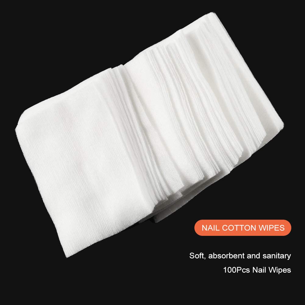 200pcs Nail Polish Remover Cotton Pads - Soft Linen Nail Wipes for Acetone & Gel Polish Removal - Perfect for Manicure, Pedicure & At-Home Nail Care