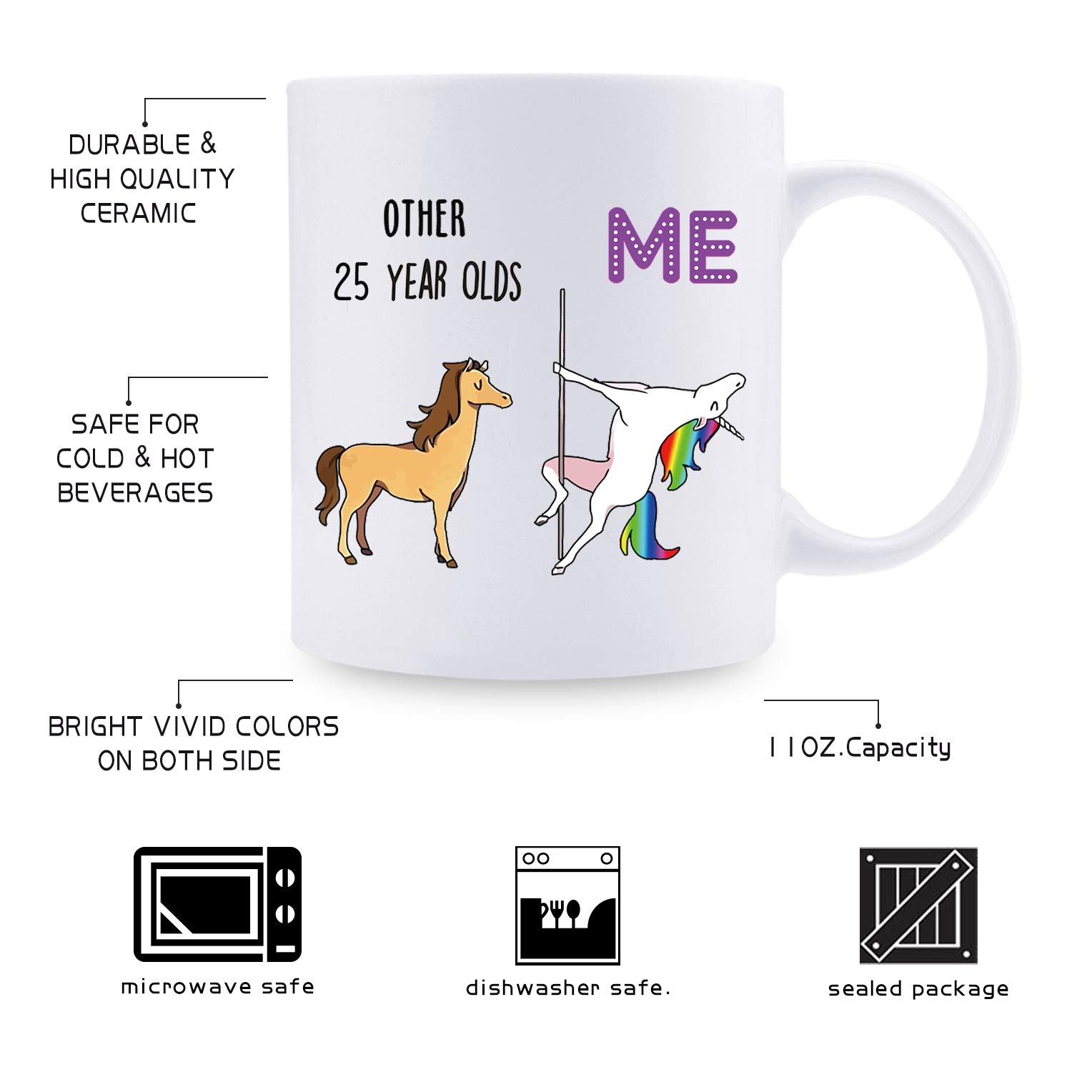 25th Birthday Gifts for Women Born in 1998 - 11oz Funny Coffee Mug for Mom, Wife, Sister, Friend, Her, Colleague | Perfect for Office, Home & Birthday Celebrations