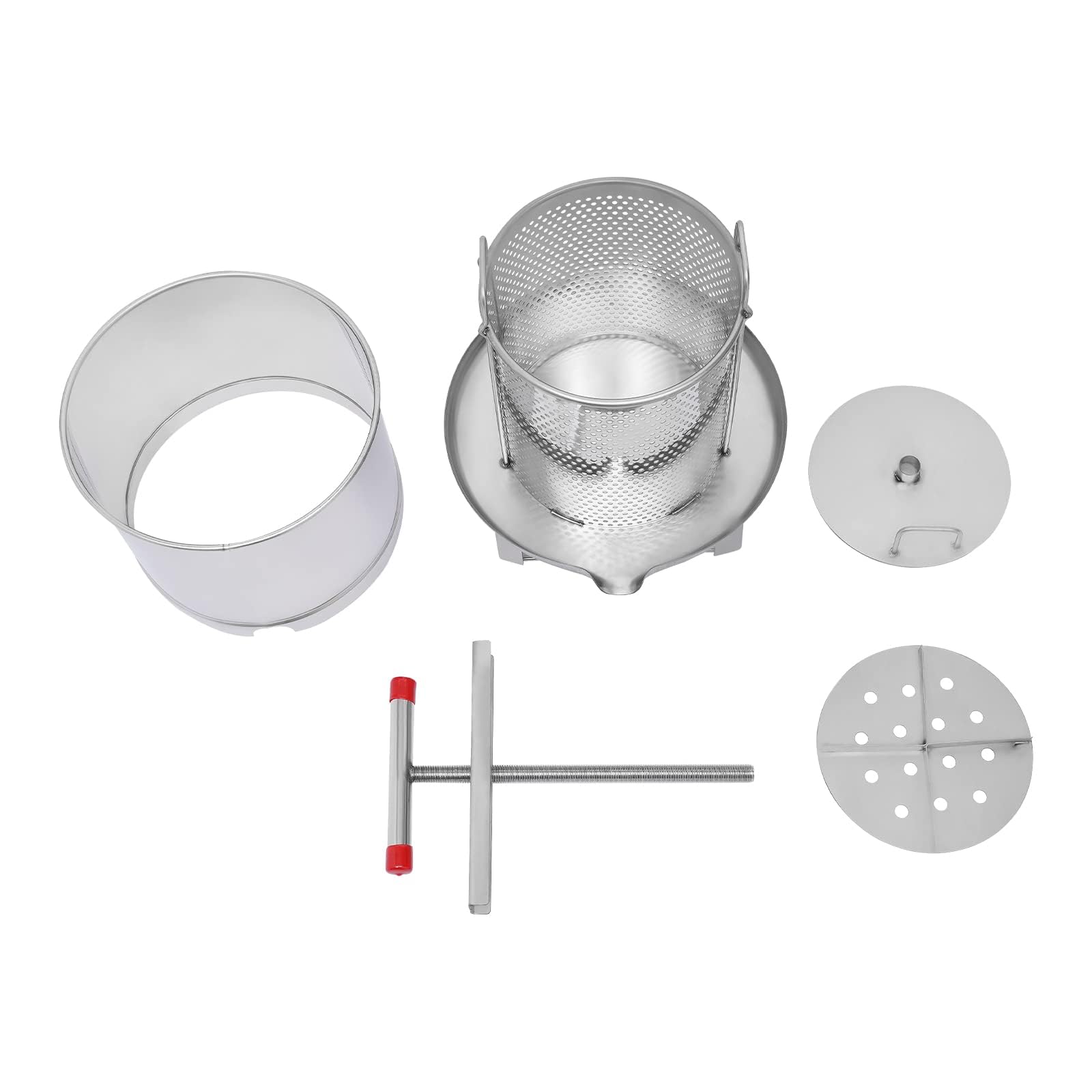 Stainless Steel Fruit Wine Press - 12.6L Manual Juice Extractor for Apple, Grape, Cider Making - Home Brewing & Kitchen Use