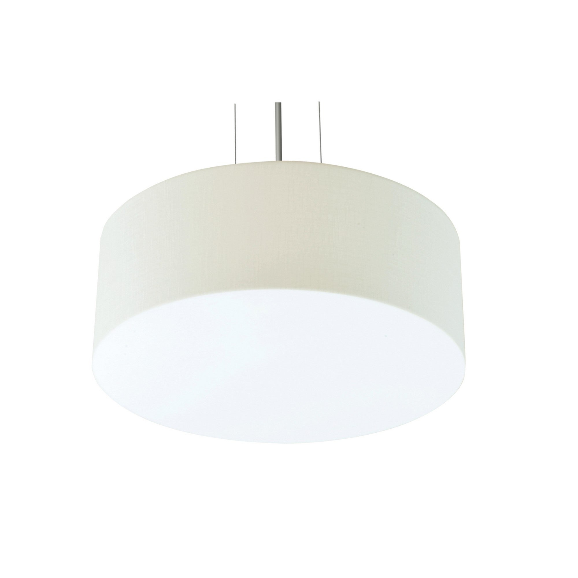 Anton 15 LED Pendant Light - Modern Satin Nickel & Linen White Finish - Perfect for Kitchen Island, Dining Room, or Bedroom Lighting