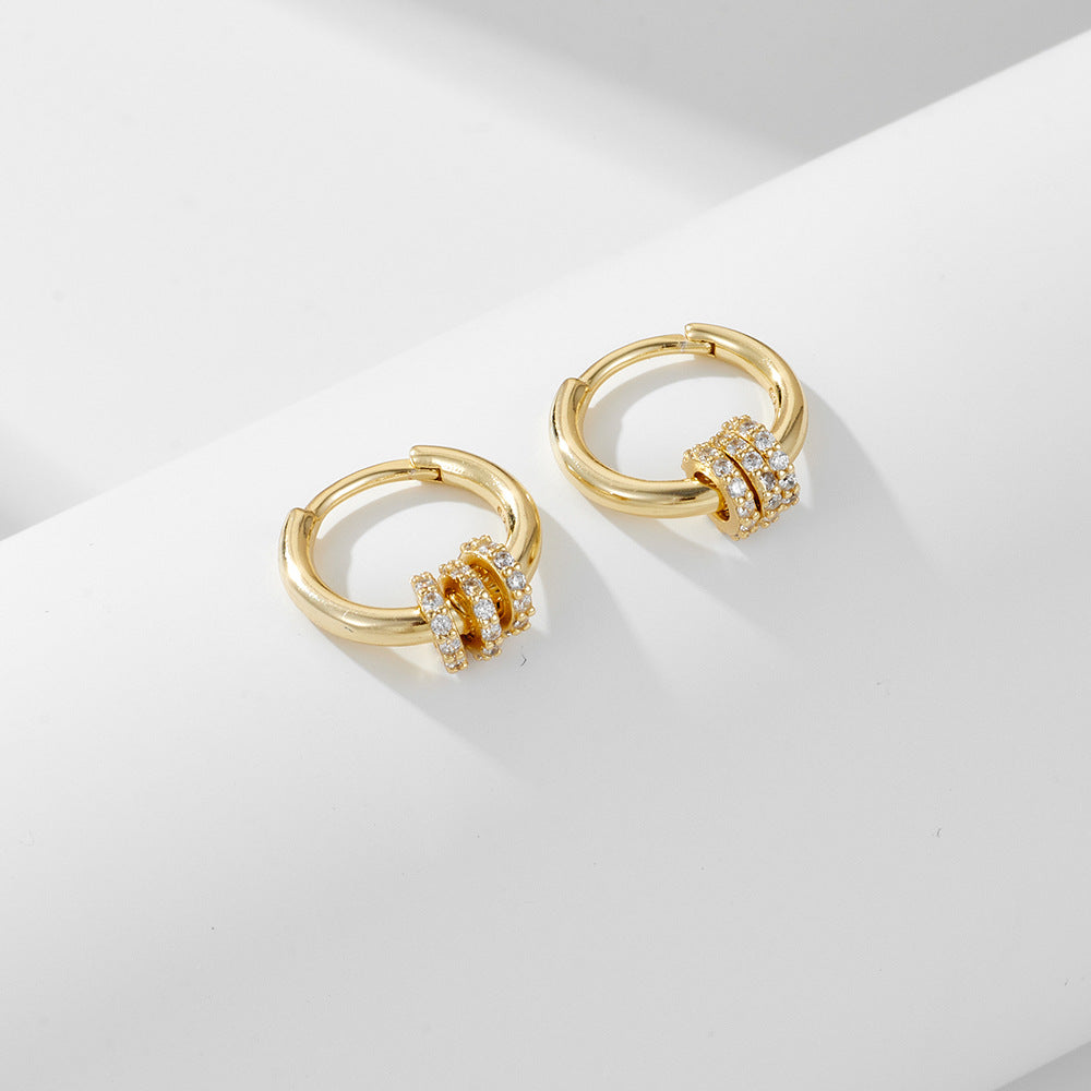 Multi-Way Geometric Small Ring Huggie Hoop Earrings for Women | HE3882 | Minimalist Stackable Earrings for Everyday Wear, Work & Date Night