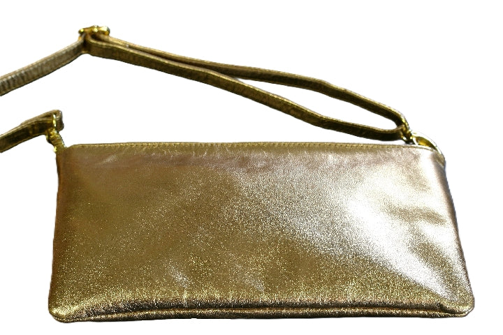 Elegant Gold Oblong Shoulder Bag for Women - Perfect for Work, Party & Evening Events