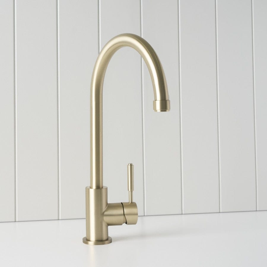 Premium Melbourne Round Kitchen Faucet - Warm Brushed Nickel Finish - Perfect for Modern Farmhouse & Contemporary Kitchen Sinks