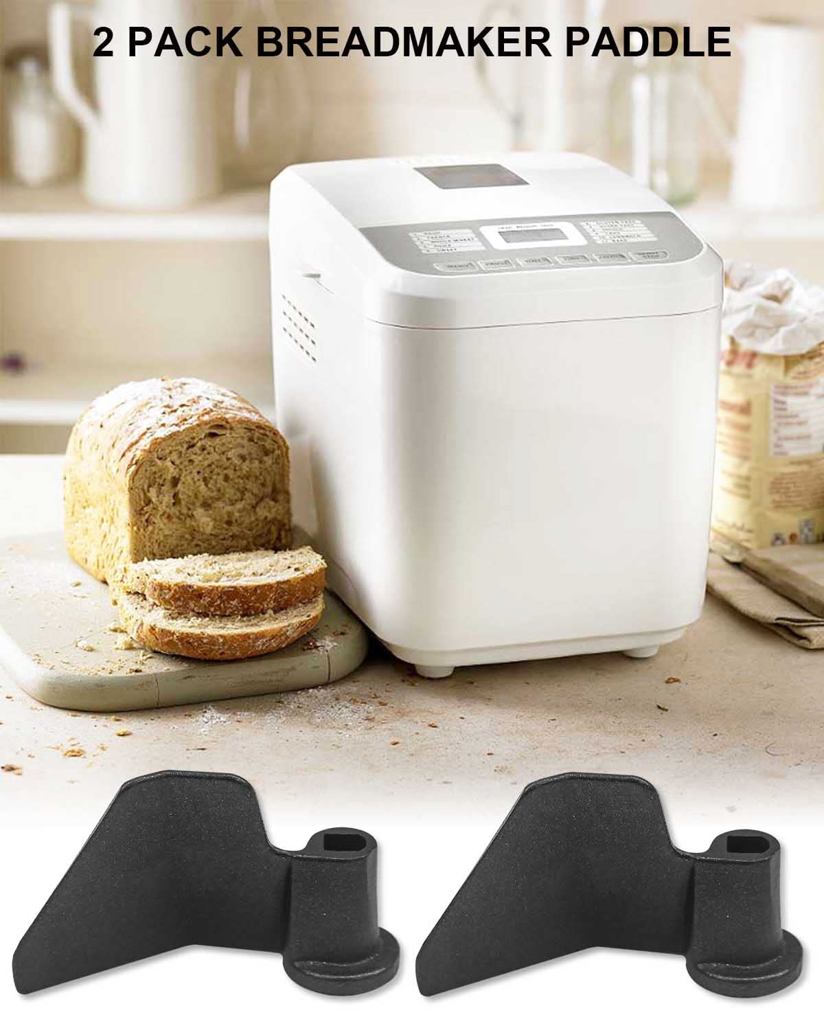 2-Pack Stainless Steel Bread Maker Paddles - Compatible with Most Bread Machines, Non-Stick Kneading Blades for Efficient Dough Mixing - Perfect for Baking Homemade Bread, Pizza Dough, and Pastries