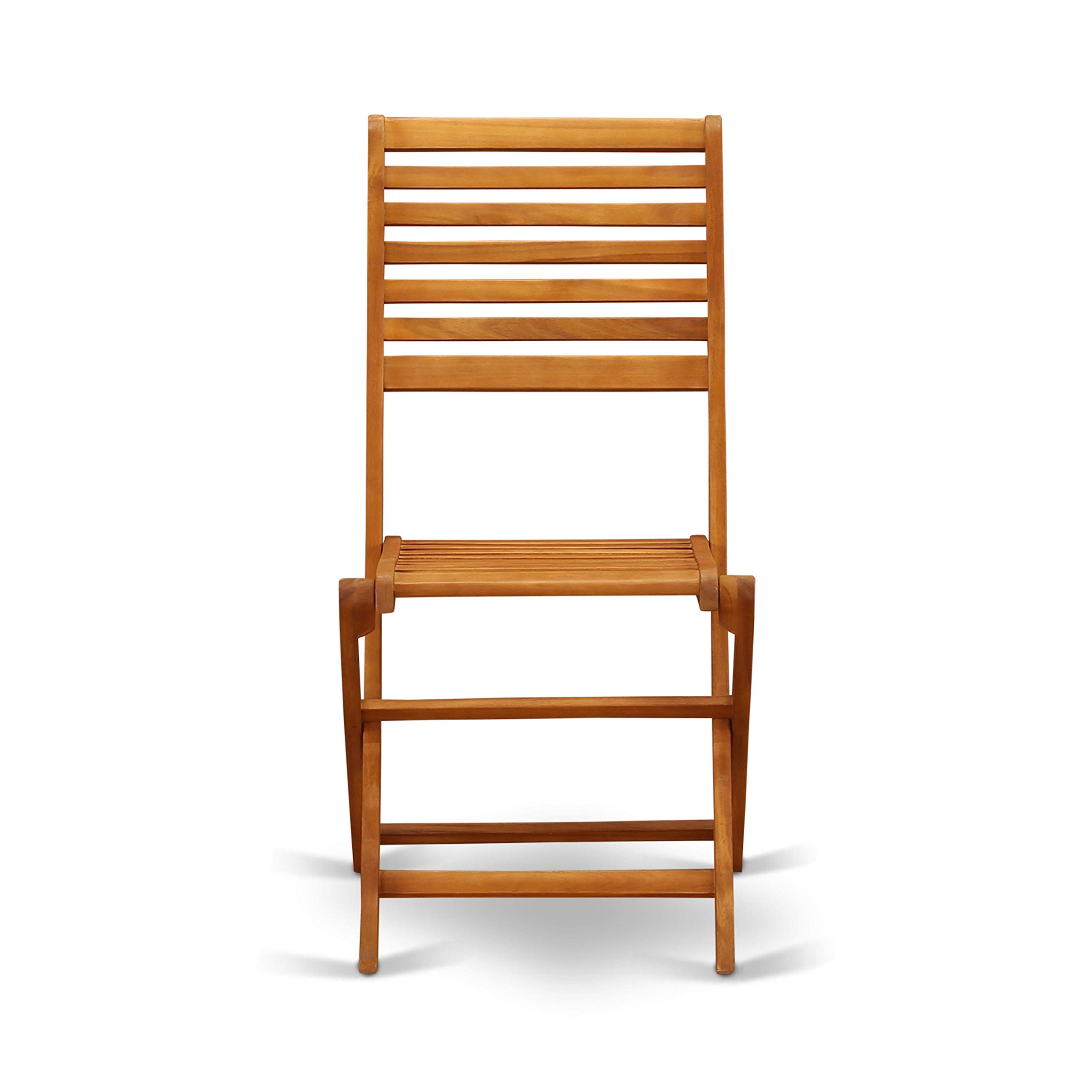 East West Furniture DEBS92CANA 9-Piece Outdoor Patio Dining Set - Rectangle Acacia Wood Table with 2 Folding Arm Chairs & 6 Side Chairs, 40x72 Inch, Natural Oil Finish - Perfect for Backyard BBQs, Garden Parties & Poolside Dining
