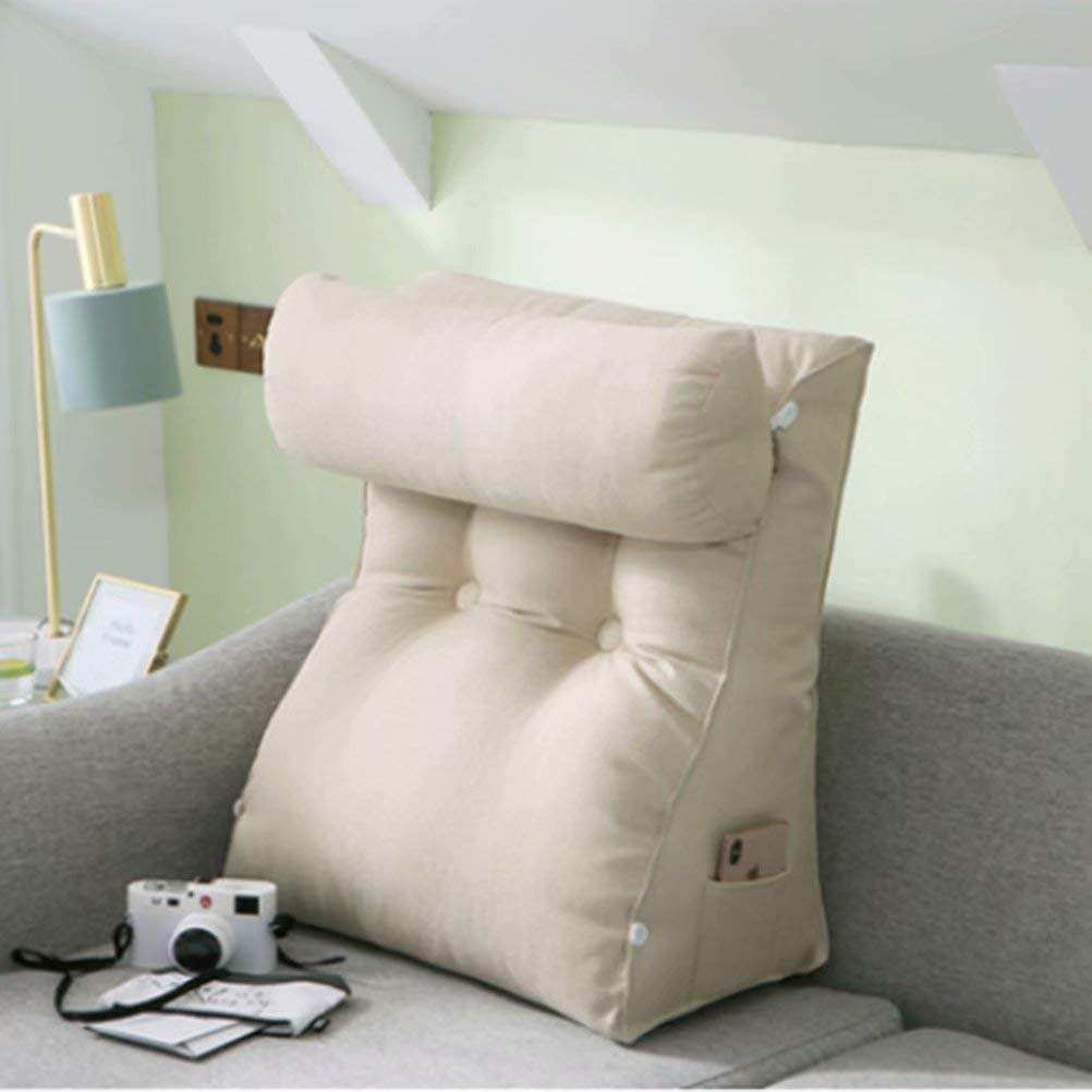 **Z ONE Adjustable Triangular Wedge Pillow - Backrest Support Cushion for Reading, Sofa, Bed & Daybed - Lumbar Pillow for Back Pain Relief - Beige 45x55cm (18x22in) - Perfect for Home, Office & Travel**