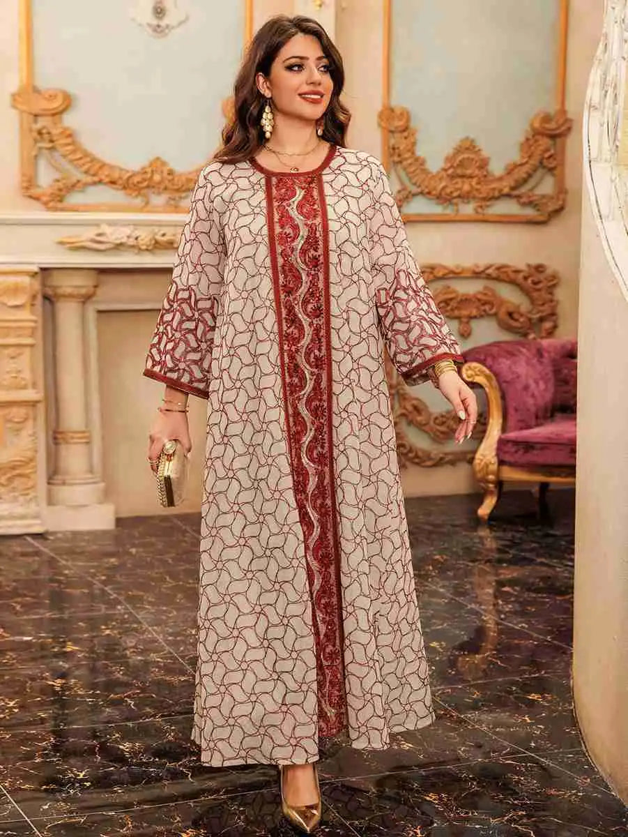 Elegant Eid Dress with Sequins & Embroidery - Jalabiya Caftan Kaftan Dress for Women | Perfect for Eid Celebrations, Weddings & Special Occasions