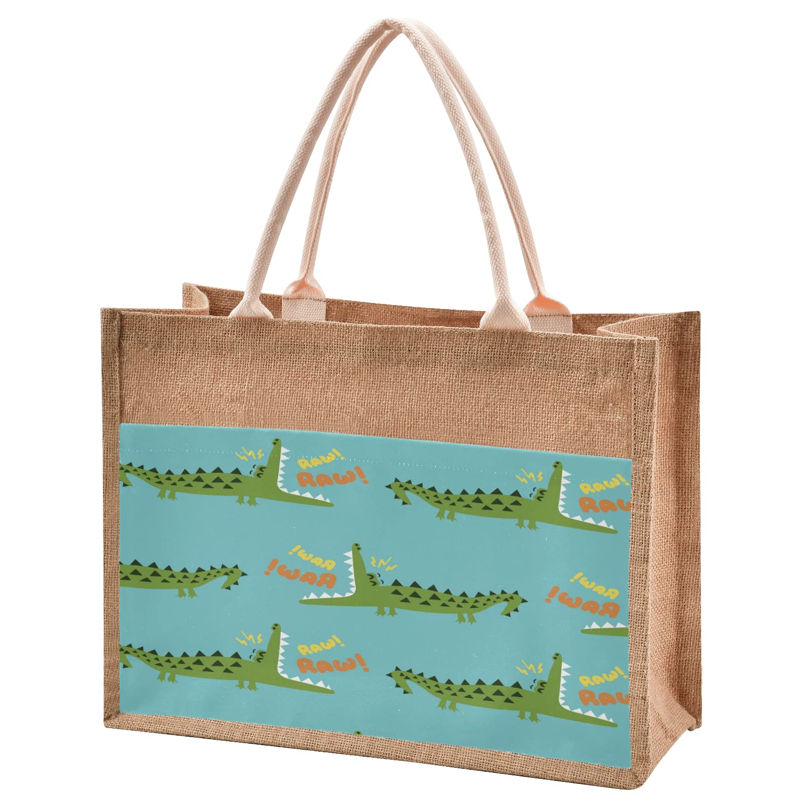 Eco-Friendly Small Burlap Tote Bag for Women - Stylish Reusable Grocery Shopping Purse - Perfect for Farmers Market, Beach & Daily Errands