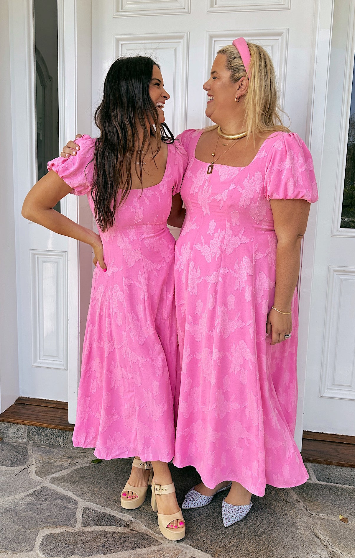 Mia Midi Dress Women's Floral Print Pink Clip Wrap Dress - Perfect for Summer Parties, Weddings & Date Nights