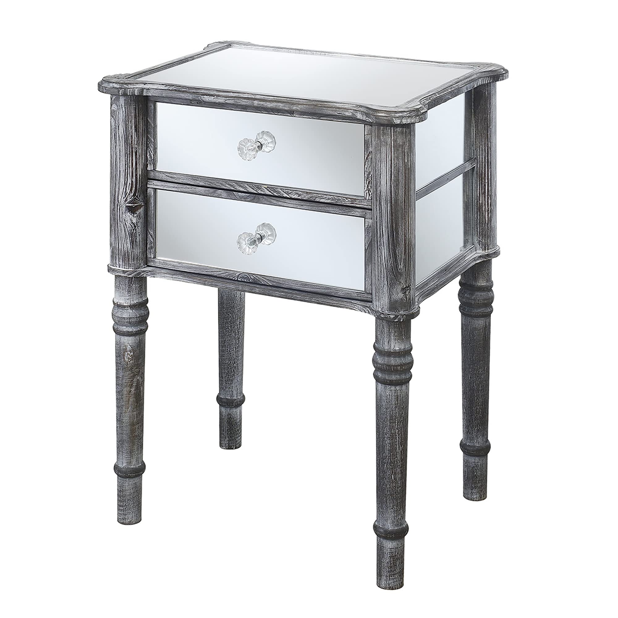 Ergode Gold Coast Mayfair 2-Drawer End Table - Modern Nightstand for Bedroom, Living Room & Office - Solid Wood Side Table with Storage