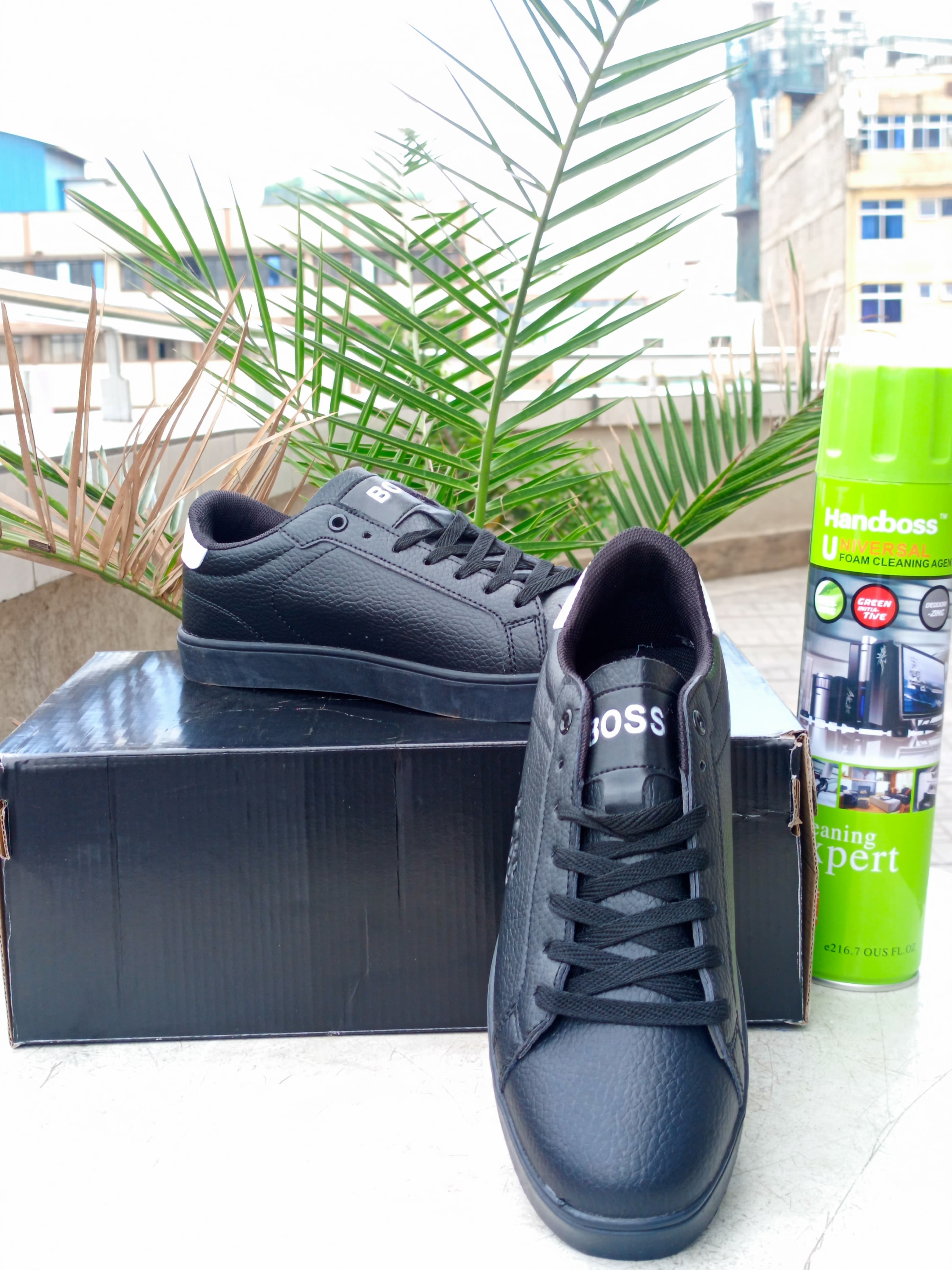 BOSS Black & White Sole Casual Sneakers for Men - Comfortable Walking Shoes for Daily Wear, Gym, and Outdoor Activities