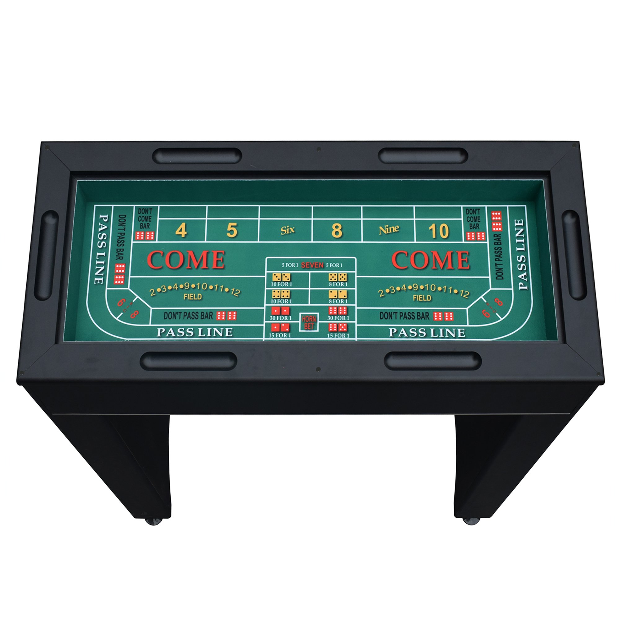 Hathaway Classic Monte Carlo 4-in-1 Casino Game Table Set - Craps, Roulette, Blackjack & Poker Table Top with Complete Accessories | Perfect for Game Nights, Parties & Home Entertainment