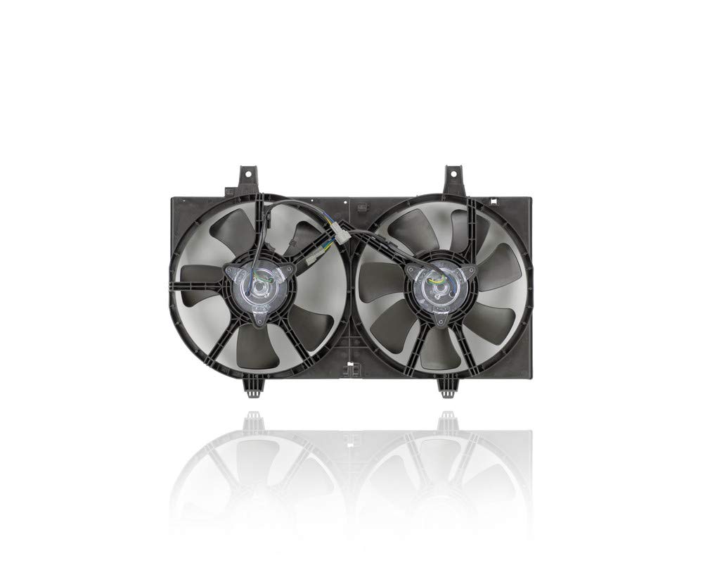 Dual Radiator and Condenser Fan Assembly Compatible with 2000-2006 Nissan Sentra 4Cy 2.5L S/SE-R/Spec V - Replacement for AU3115116 & 214814Z700 - Pacific Best Inc. - Perfect for Cooling System Repair & Engine Overheating Prevention