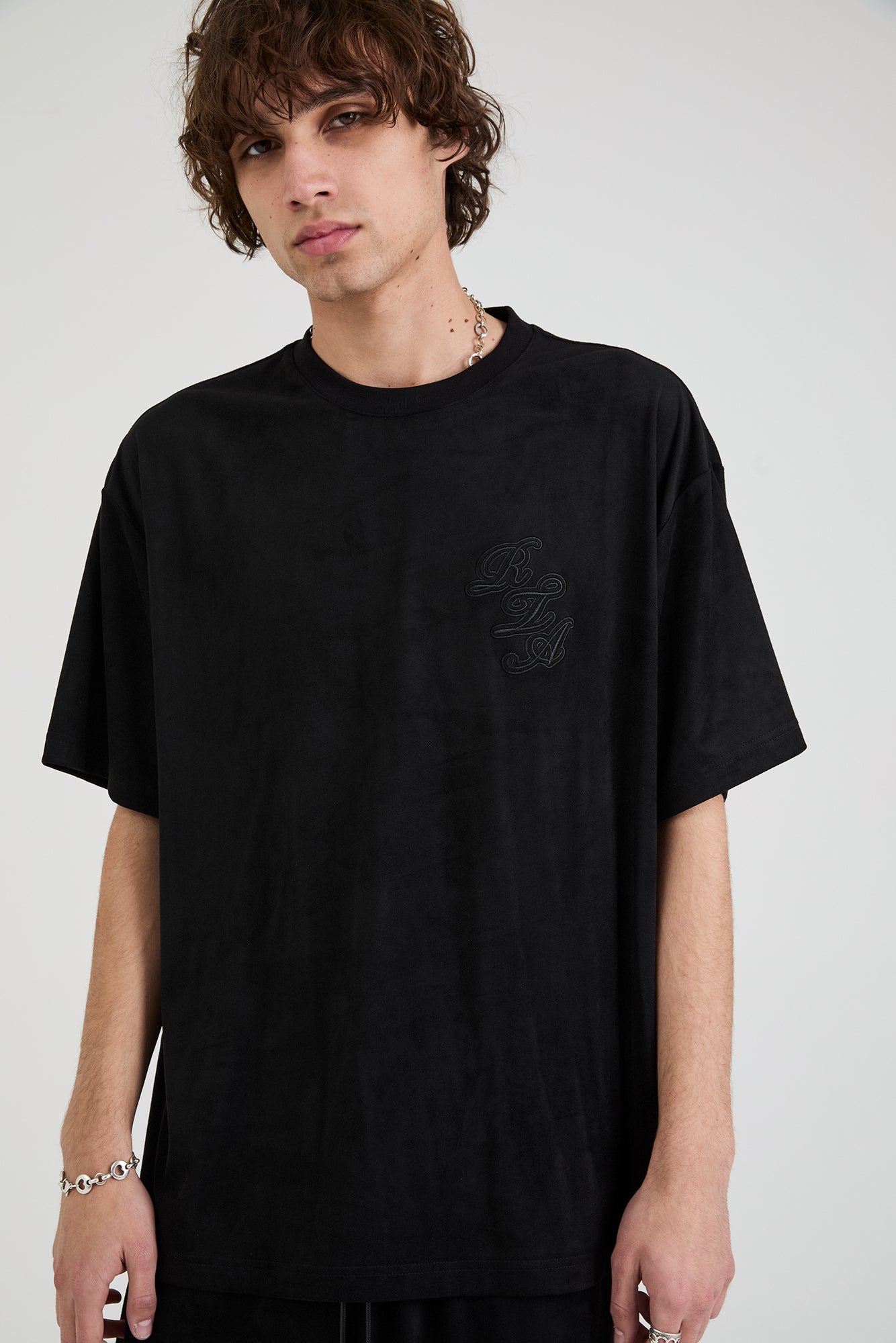 Colin Oversized Short Sleeve T-Shirt for Men - Black Cotton Graphic Tee with Script Logo | Casual Streetwear, Summer Outfits & Everyday Wear