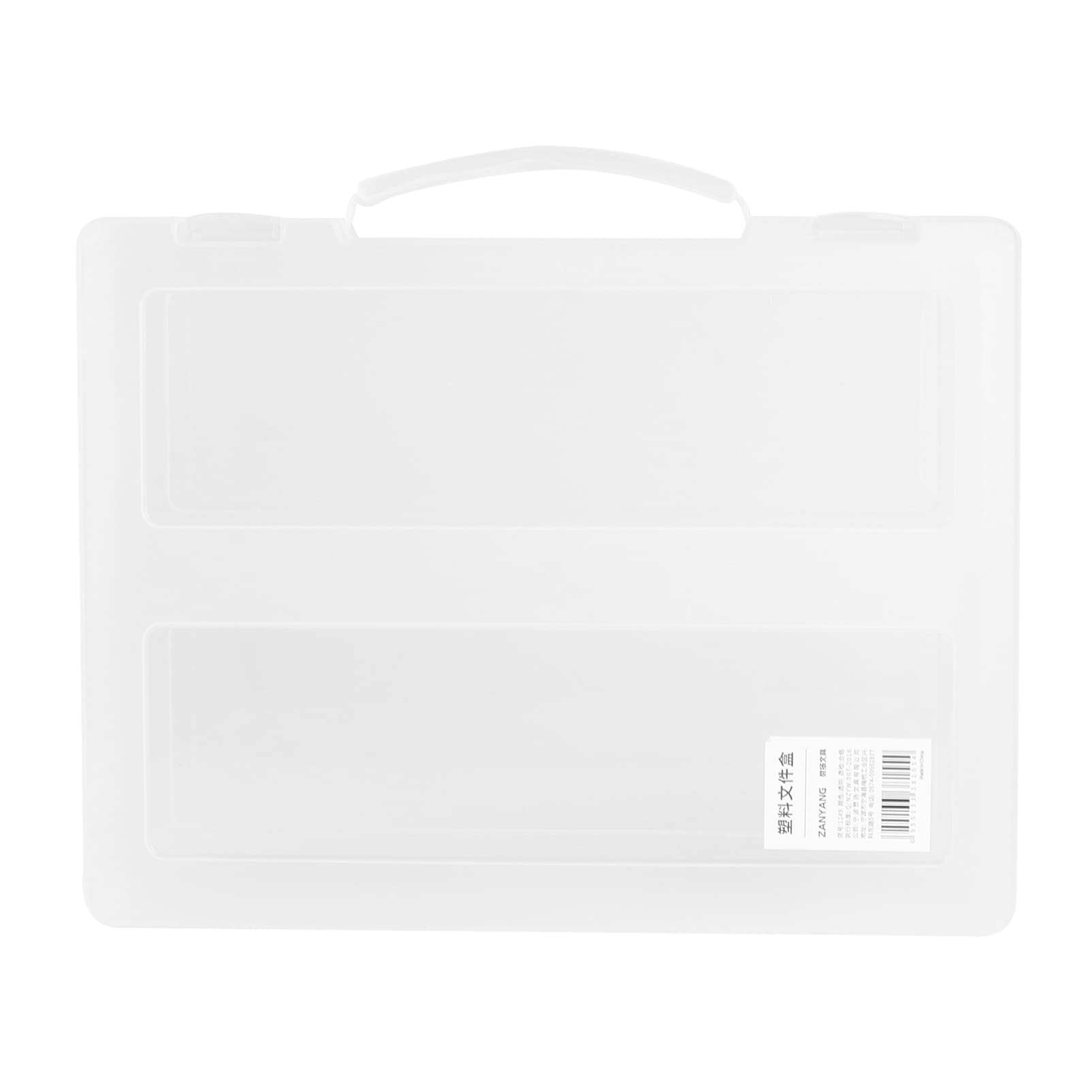 Cabilock Plastic A4 File Box - Transparent Handheld Document Organizer for Office, School & Home - File Storage Box with Lid for Papers, Folders & Stationery Organization