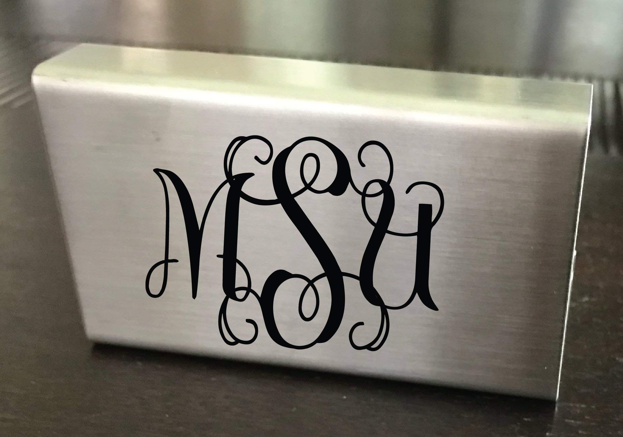 Personalized Monogram Metal Phone Stand - Custom Engraved Cell Phone Holder for Desk, Office, Home & Travel - Durable Desk Accessory for iPhone, Samsung & All Smartphones