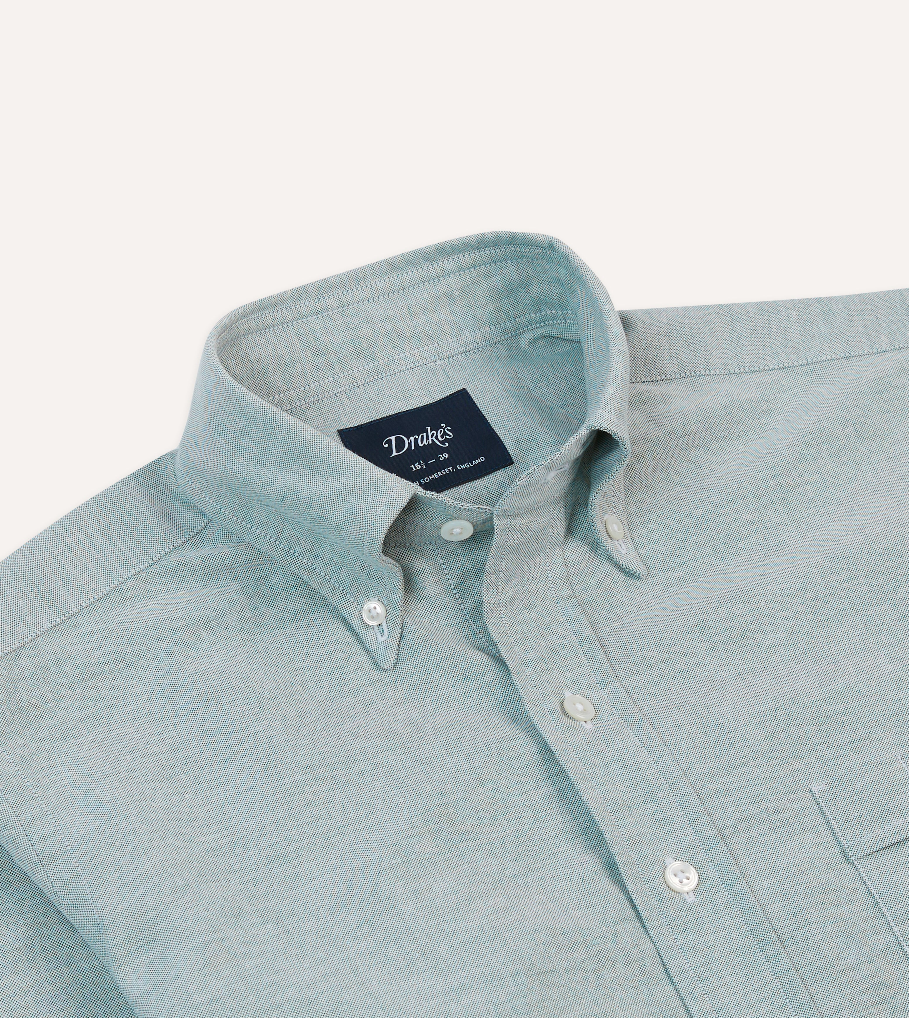 Premium Green Cotton Oxford Button Down Shirt for Men - Comfortable Casual & Business Wear - Perfect for Office, Travel & Outdoor Activities