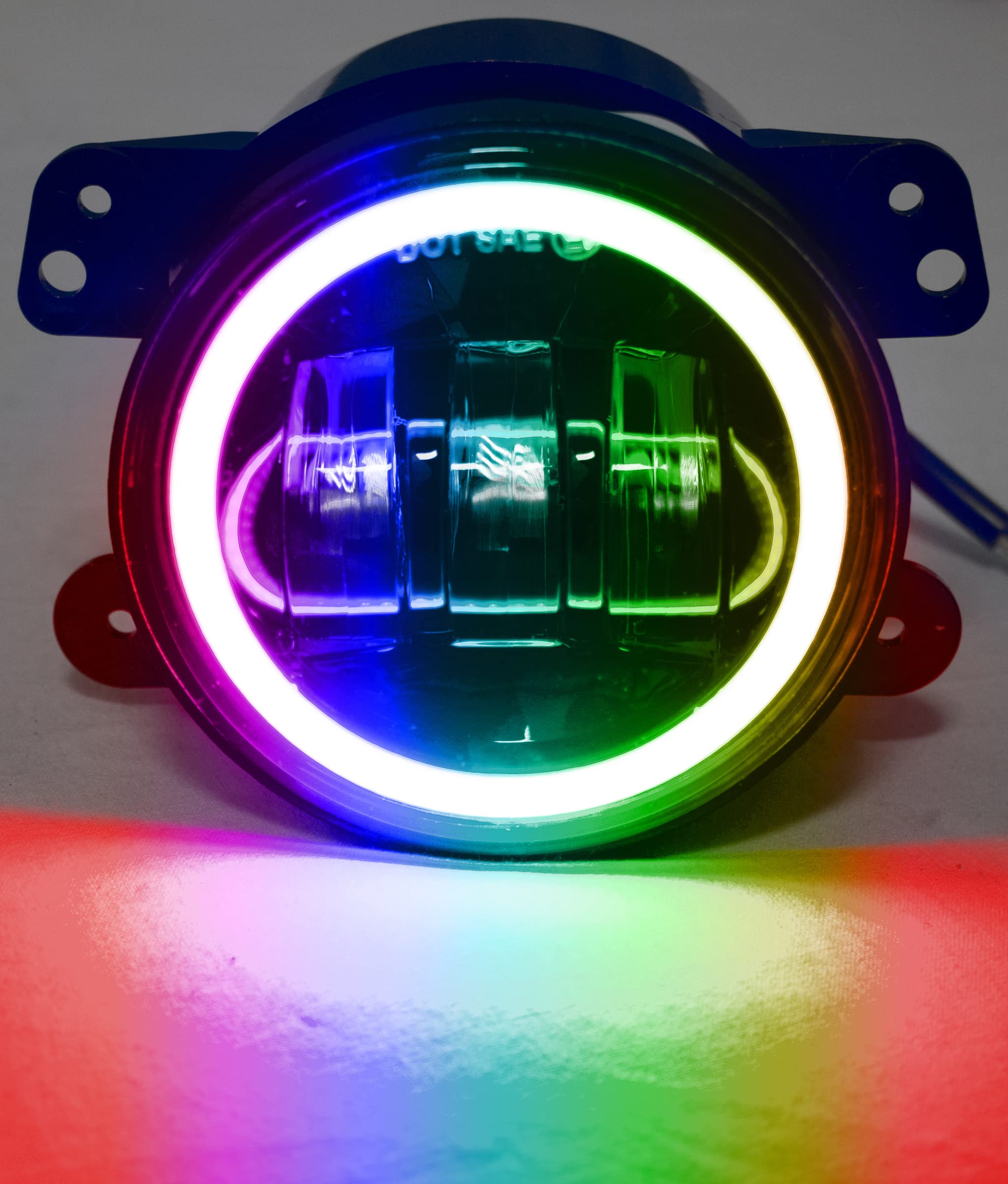 Race Sport Lighting RS162RGB 4-Inch LED Fog Lights with APP & Bluetooth Control - RGB Halo Angel Eyes White Fog Lamps for Jeep Wrangler JK CJ TJ - Perfect for Off-Roading, Night Driving & Custom Jeep Lighting Upgrades