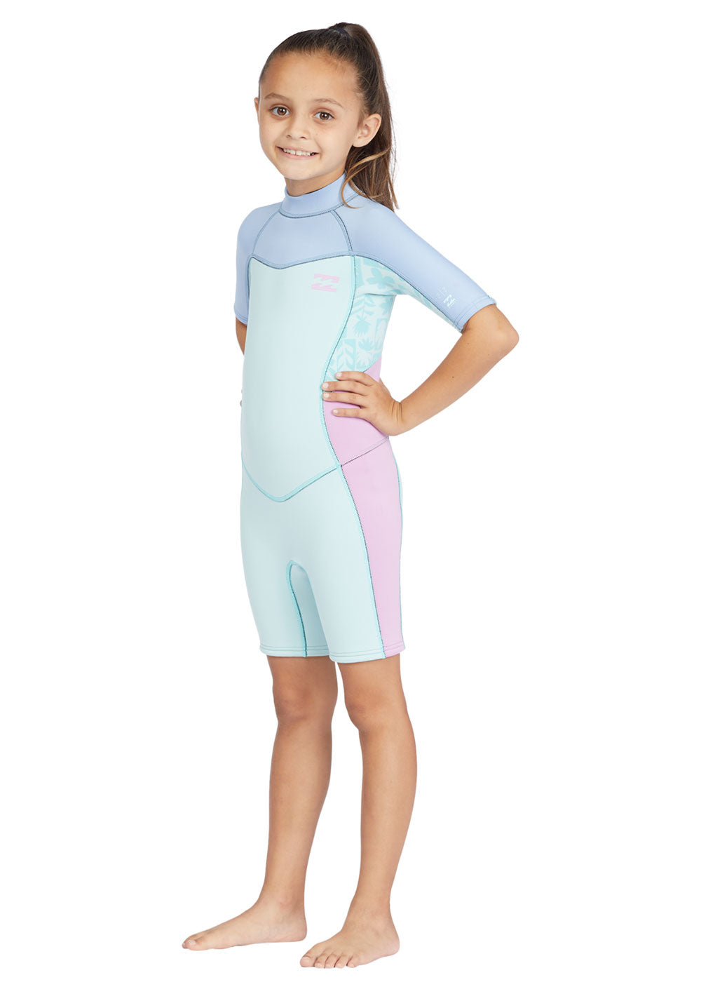 Billabong Toddler Synergy 2/2mm Back Zip Short Sleeve Spring Wetsuit - Kids Surfing & Beach Swimming Outfit for Boys & Girls