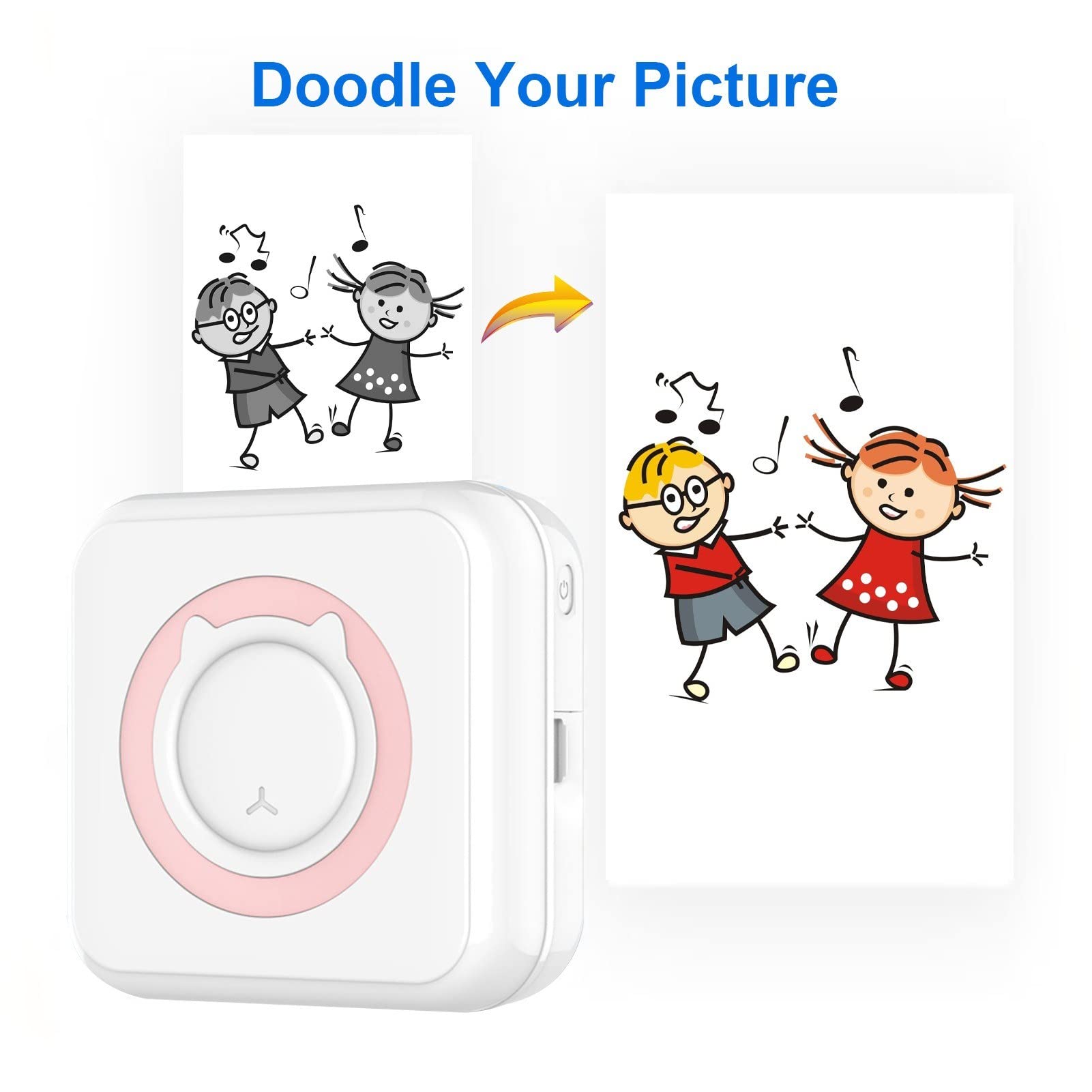 BRAWL ATHLETIX All-in-One Wireless Photo Printer - Portable Mini Printer with Bluetooth, Compatible with iOS & Android Smartphones - Includes 11 Paper Rolls (57mm) - Perfect for Travel, Parties, and Instant Photo Printing