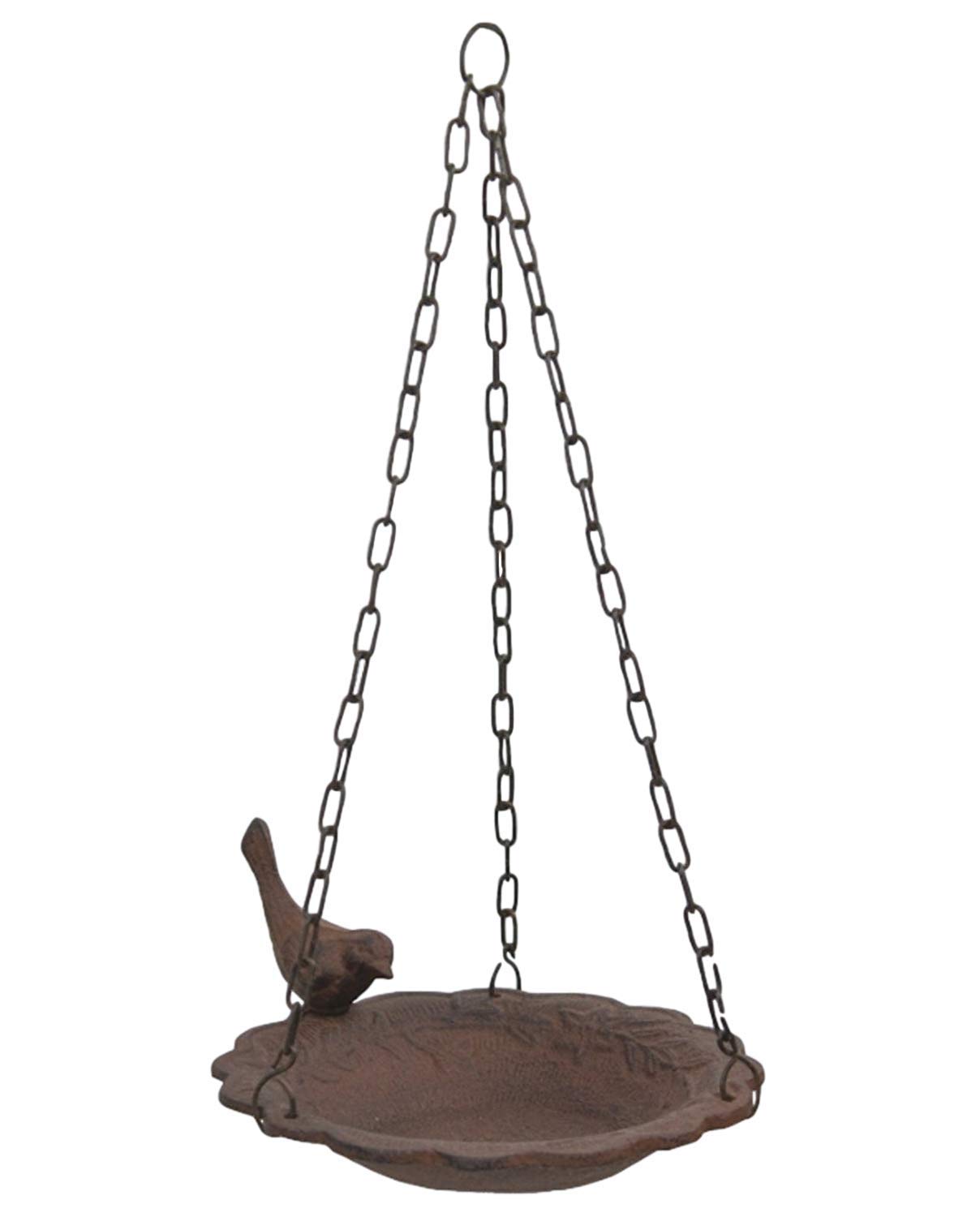 Cast Iron Hanging Birdbath Feeder for Garden, Patio & Yard - Attract Birds with Durable Outdoor Decor for Relaxing Nature Viewing