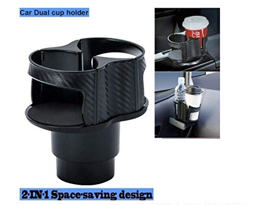 2-in-1 Car Cup Holder Expander & Organizer with Adjustable Base - Universal Auto Cup Mount Extender for Most Vehicles - Perfect for Road Trips, Commuting & Drive-Thru Beverages (Model A00BB2)