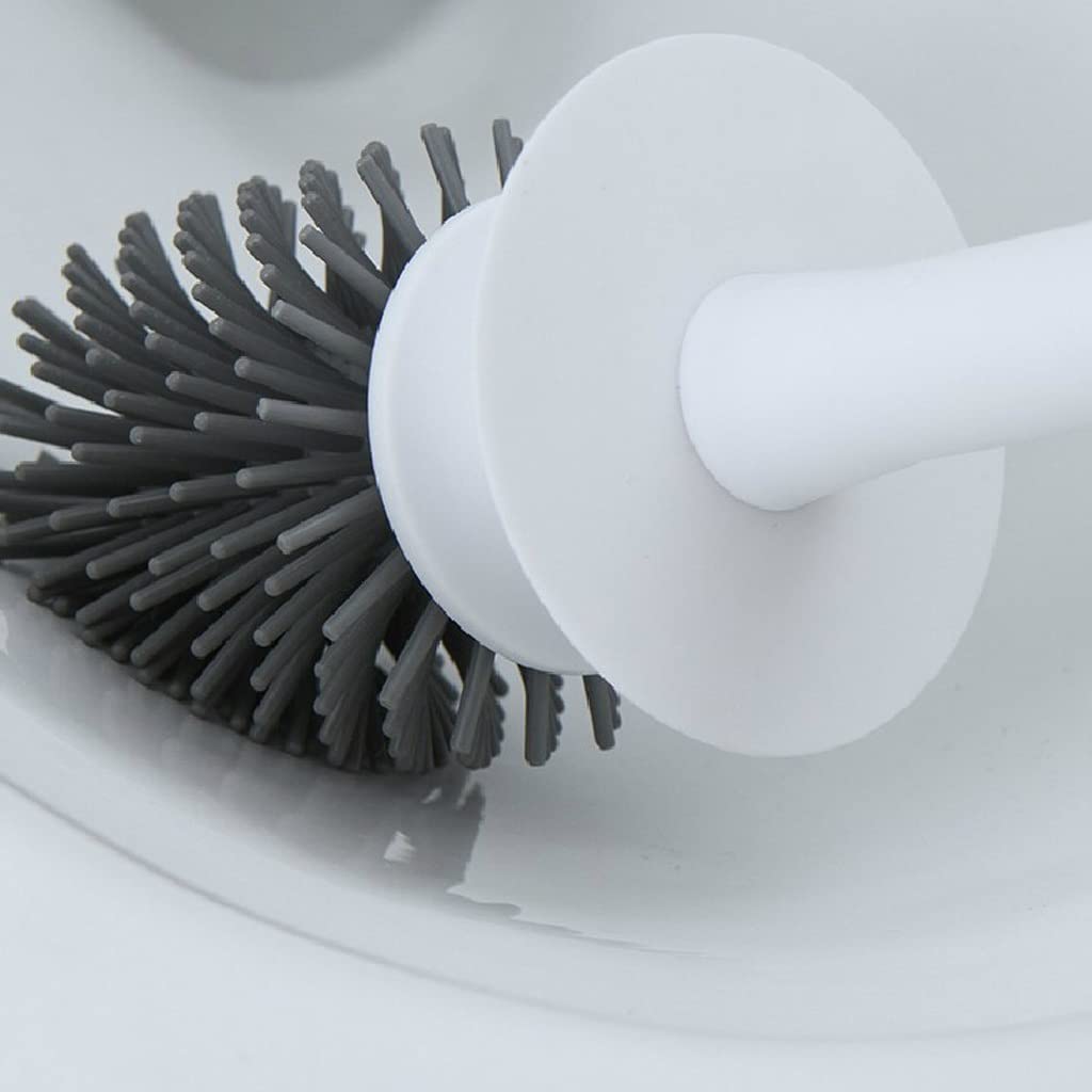 Premium Toilet Brush Set with Strong Bristles - Long Handle Bathroom Cleaning Brush for Deep Cleaning - Hanging Toilet Brush for Easy Storage (White) - Perfect for Bathrooms, Restrooms, and RVs
