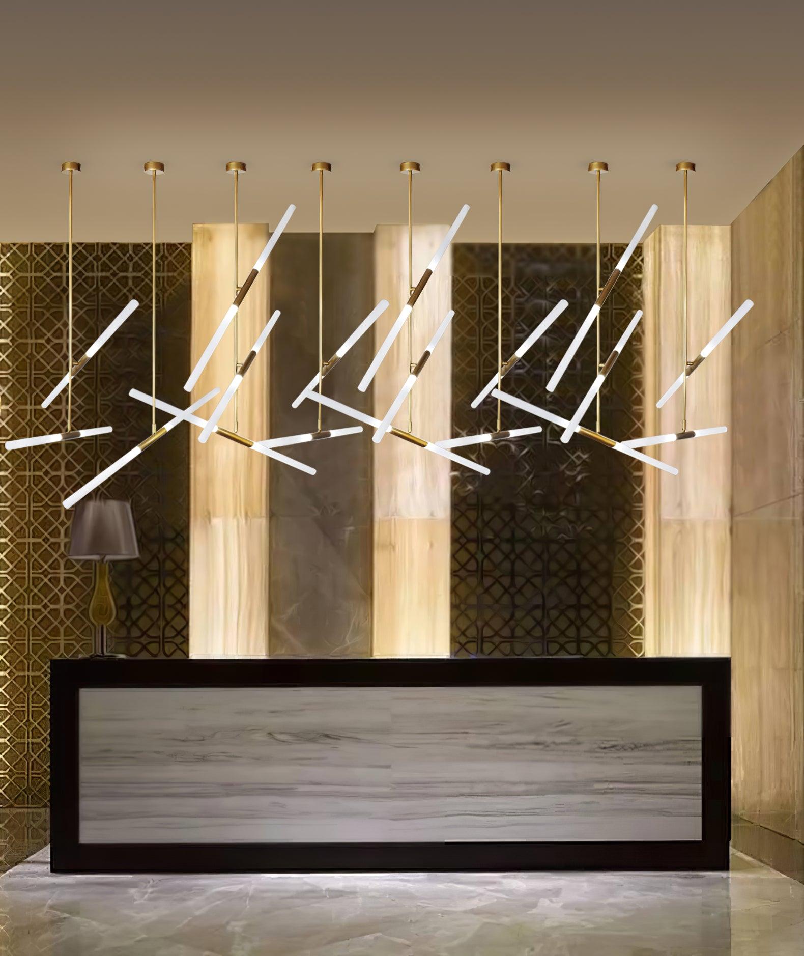 Hash Linear Suspension Light Fixture - Modern Minimalist Pendant Lighting for Kitchen Island, Dining Room & Bedroom