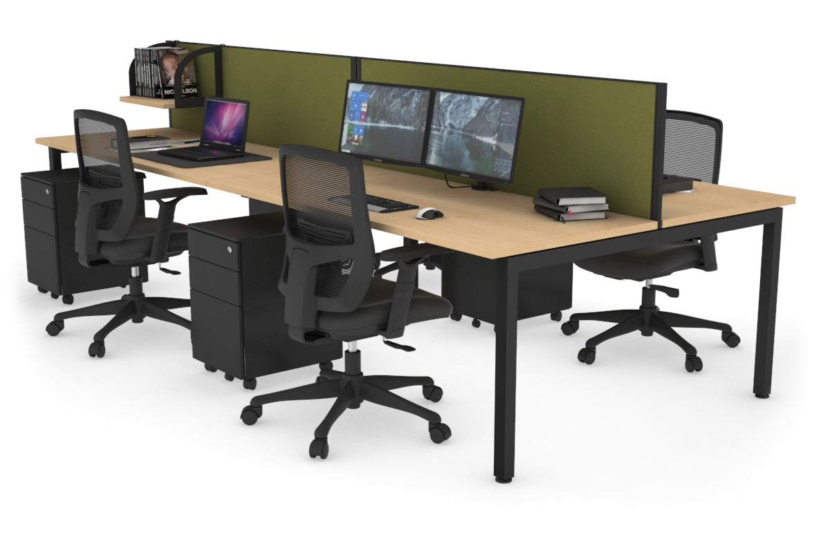 Quadro Square Legs 4-Person Office Workstation Desk - 1800mm x 700mm (71