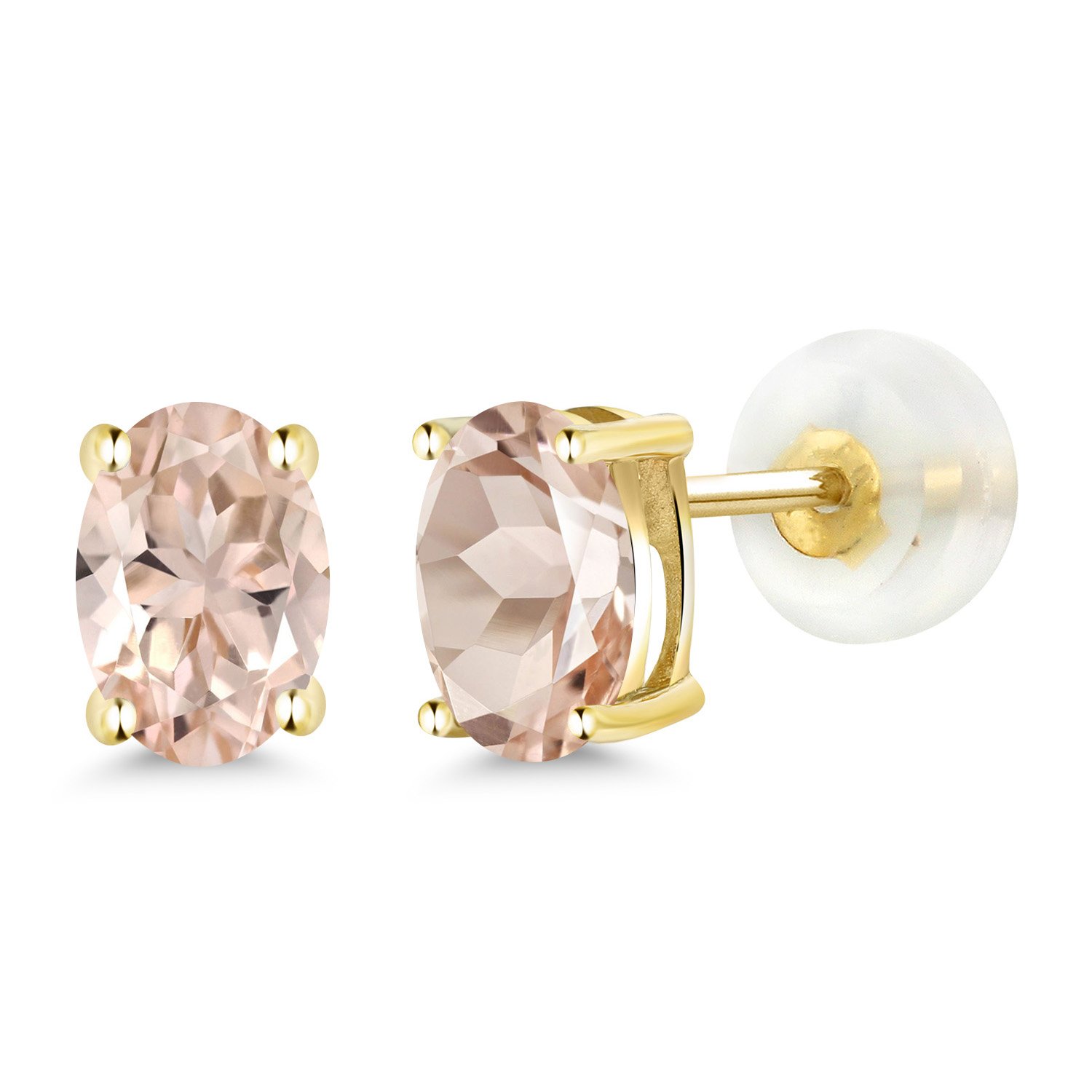 14K Gold Oval Gemstone Birthstone Stud Earrings for Women & Men | 6x4mm Oval Cut | Fine Jewelry Gift for Mom, Wife, Her | Perfect for Birthdays, Anniversaries & Special Occasions