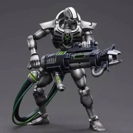 JOYTOY Warhammer 40k Necrons Sautekh Dynasty Immortal with Tesla Carbine - 28mm Scale Miniature Figure for Tabletop Wargaming, Painting & Collecting