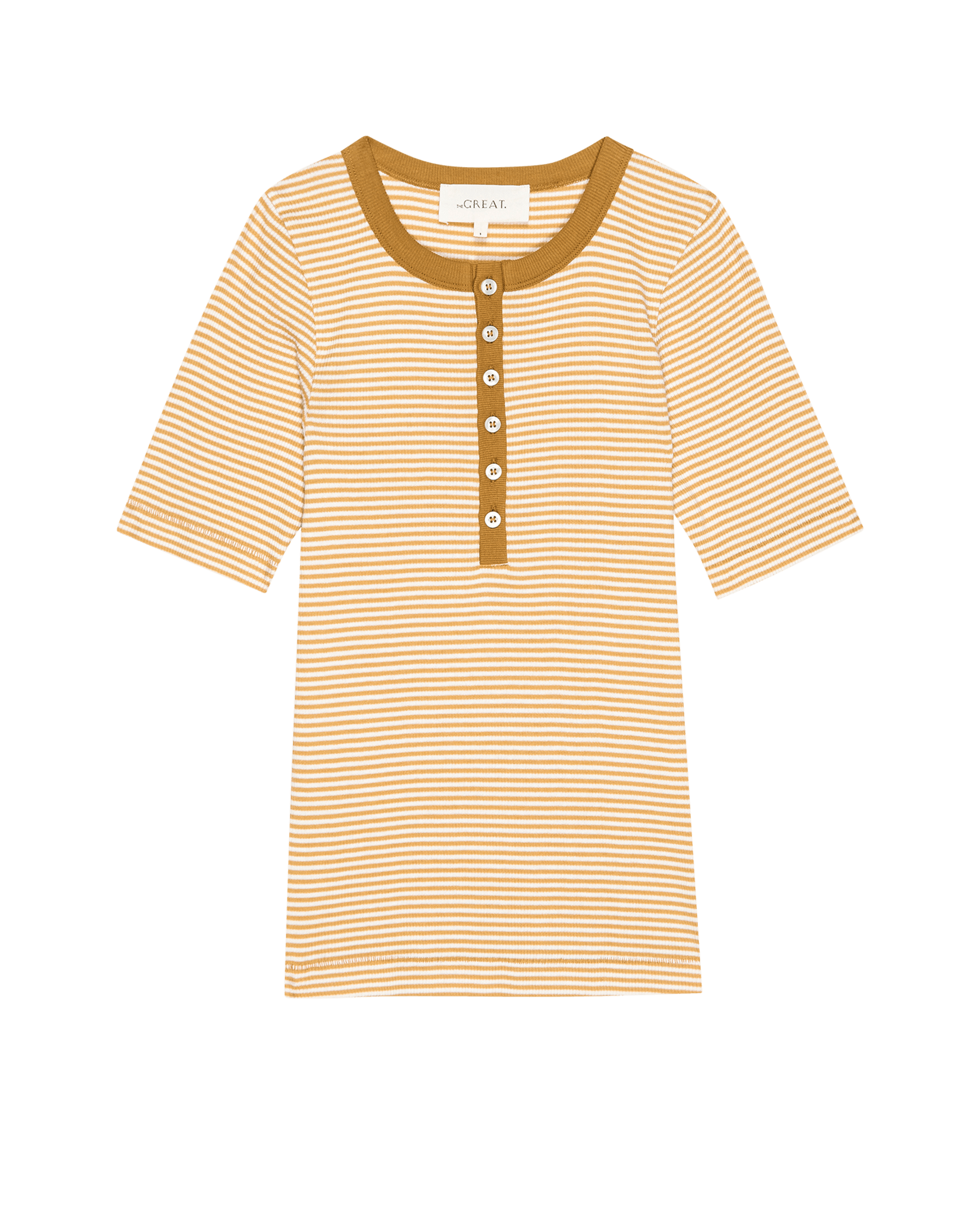 The Baseline Henley Shirt - Bronze Stripe Men's Casual Wear for Everyday Comfort & Style | Perfect for Outdoors, Work & Relaxation