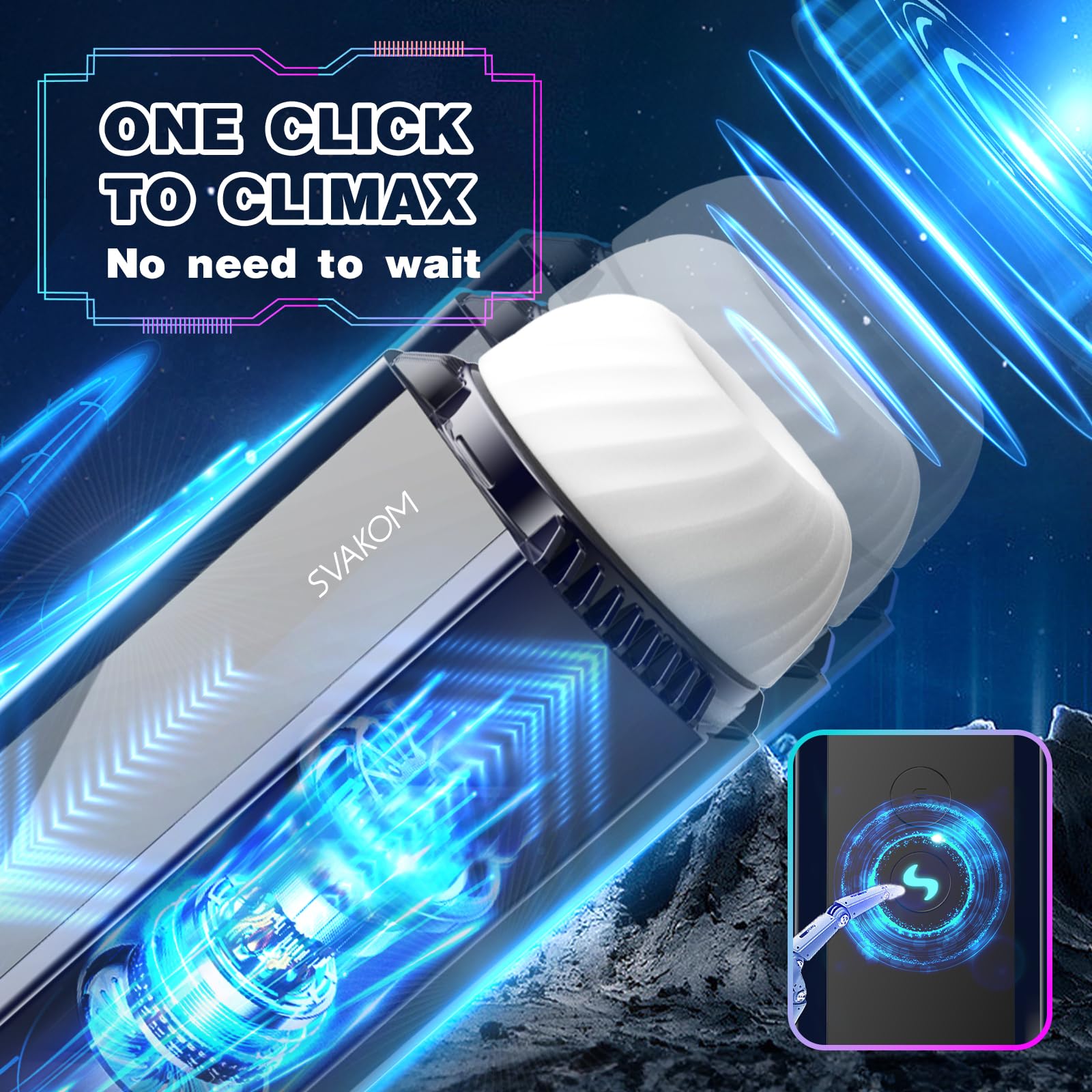 Premium Automatic Male Masturbator - SVAKOM Thrusting Squeezing Penis Trainer with One-Key Orgasm & CVT Technology | Realistic Pocket Pussy for Men | Adult Sex Toy for Solo Pleasure & Stress Relief | Perfect for Home Use, Travel & Discreet Storage