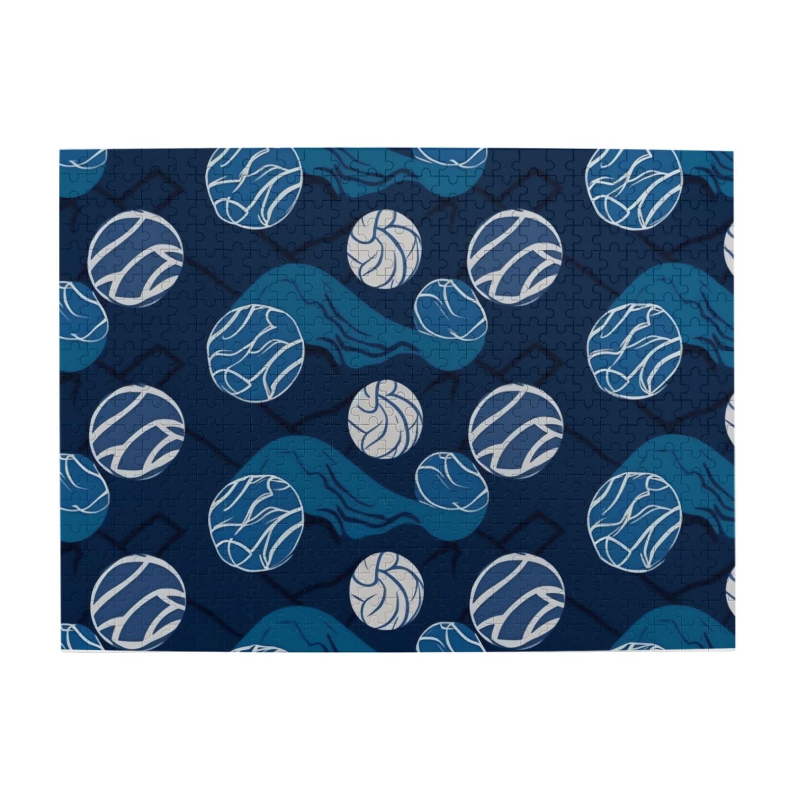 500-Piece Blue Volleyball Wooden Jigsaw Puzzle for Adults - Personalized Photo Puzzle with Classic Design - Perfect for Family, Wedding, Birthday & Valentine's Day Gifts (20.4