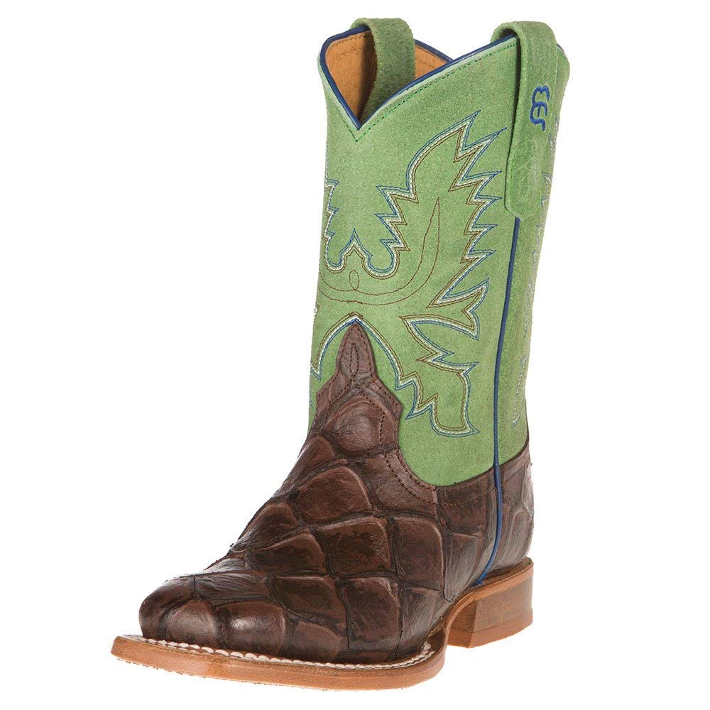 **Anderson Bean Kids Chocolate Filet of Fish Green Top Boots – Comfortable & Stylish Western Boots for Boys & Girls – Perfect for Rodeo, Ranch, and Outdoor Adventures**