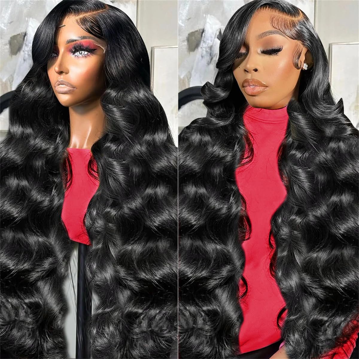 13x6 HD Lace Front Human Hair Wigs - Pre Plucked Glueless Body Wave Lace Front Wigs for Women (200% Density, 26 Inch) - Perfect for Daily Wear, Cosplay & Special Occasions