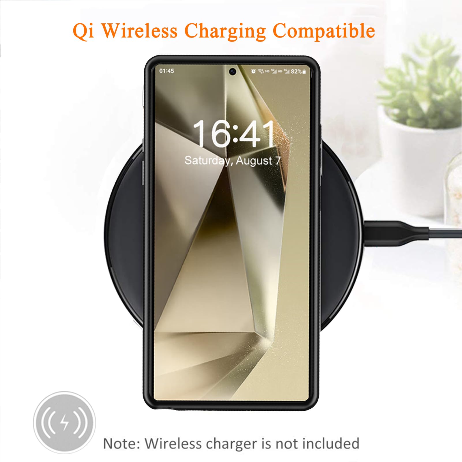 **Upgraded 12000mAh Wireless Charging Case for Samsung Galaxy S24 Ultra (6.8 Inch) – Portable Rechargeable Battery Pack with CarPlay Support – Extended Battery Charger Case (Black) – Perfect for Travel, Work & Daily Use**
