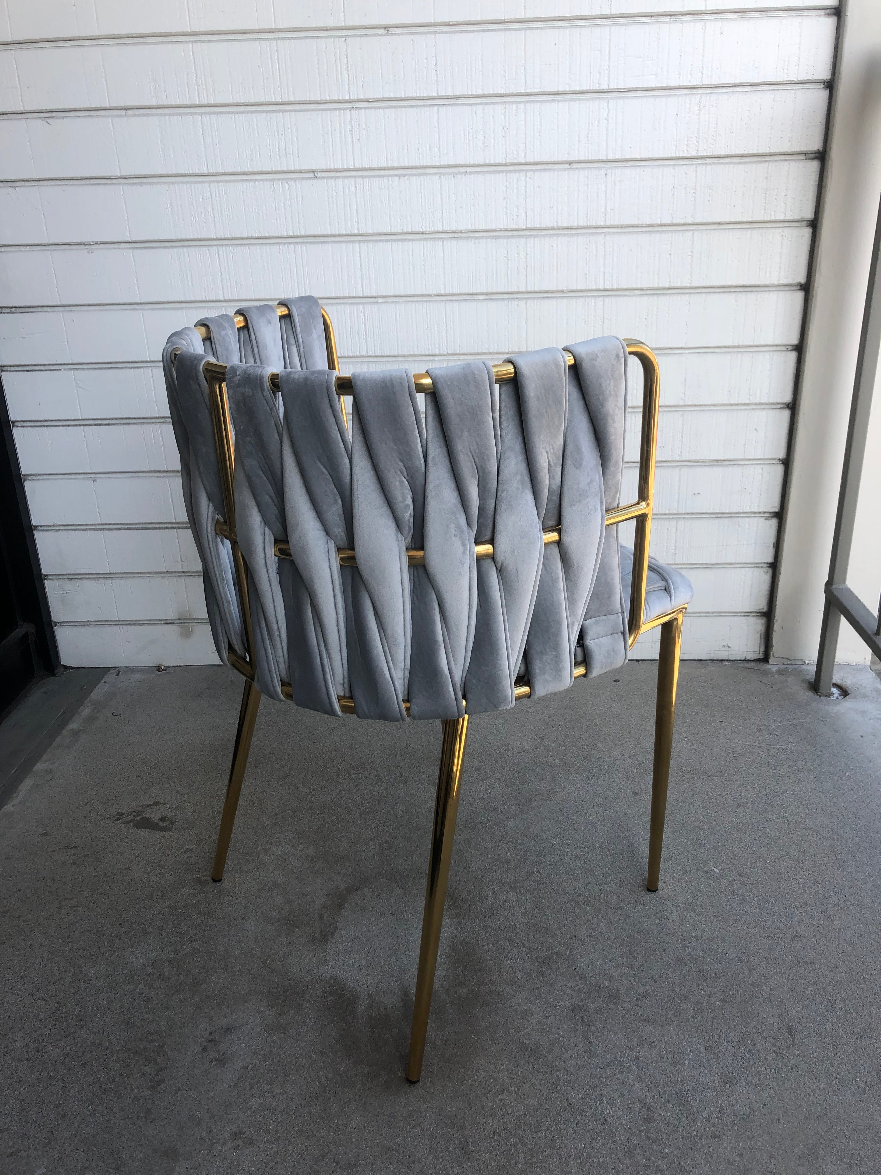 Gray and Gold Milano Dining Chair - Modern Upholstered Accent Chair for Kitchen, Dining Room, or Office - Comfortable and Stylish Seating Solution