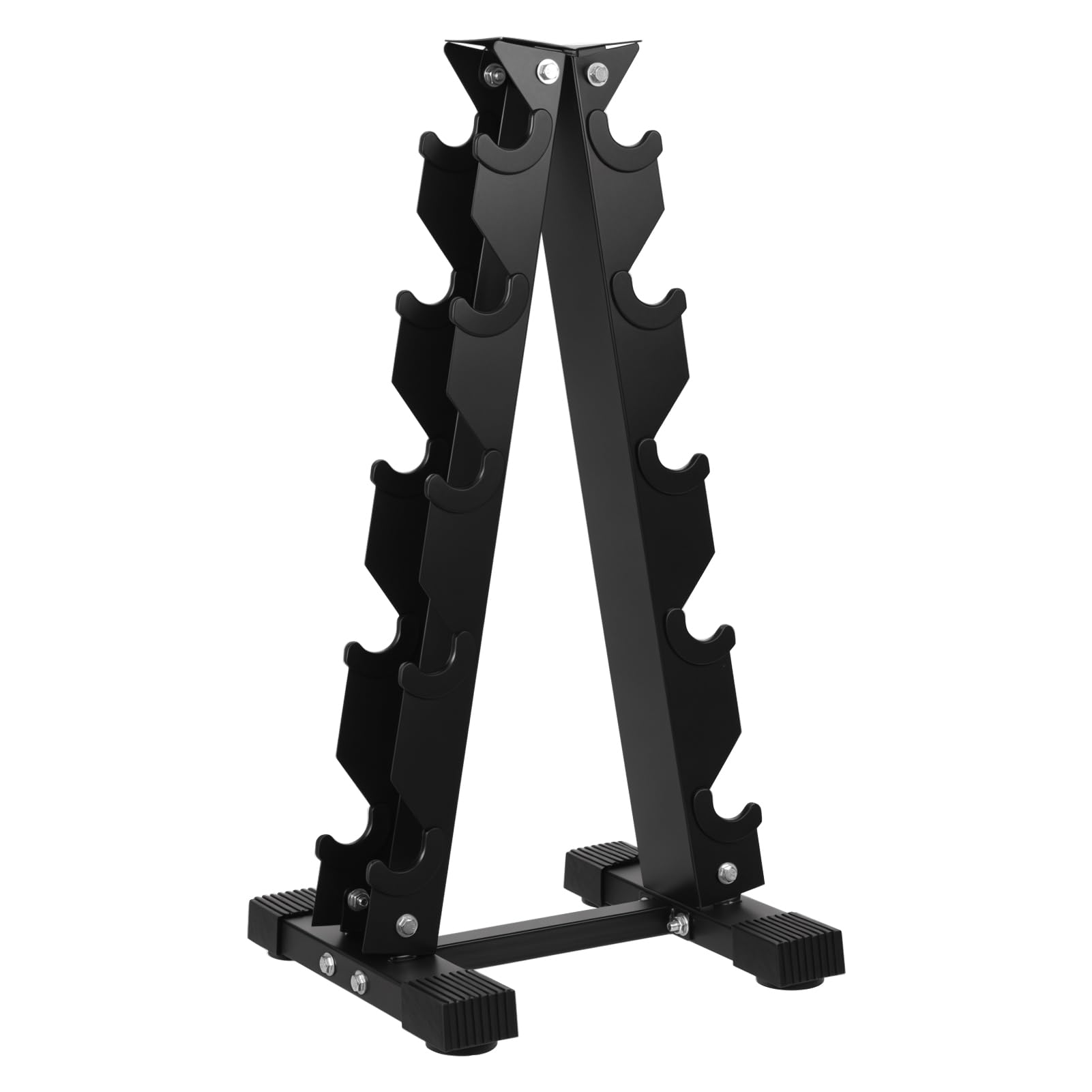 5 Tier Dumbbell Rack Stand - Heavy Duty Metal A-Frame Weight Storage Organizer for Home Gym Equipment | Perfect for Strength Training, CrossFit & Garage Workouts (2025 New Version)