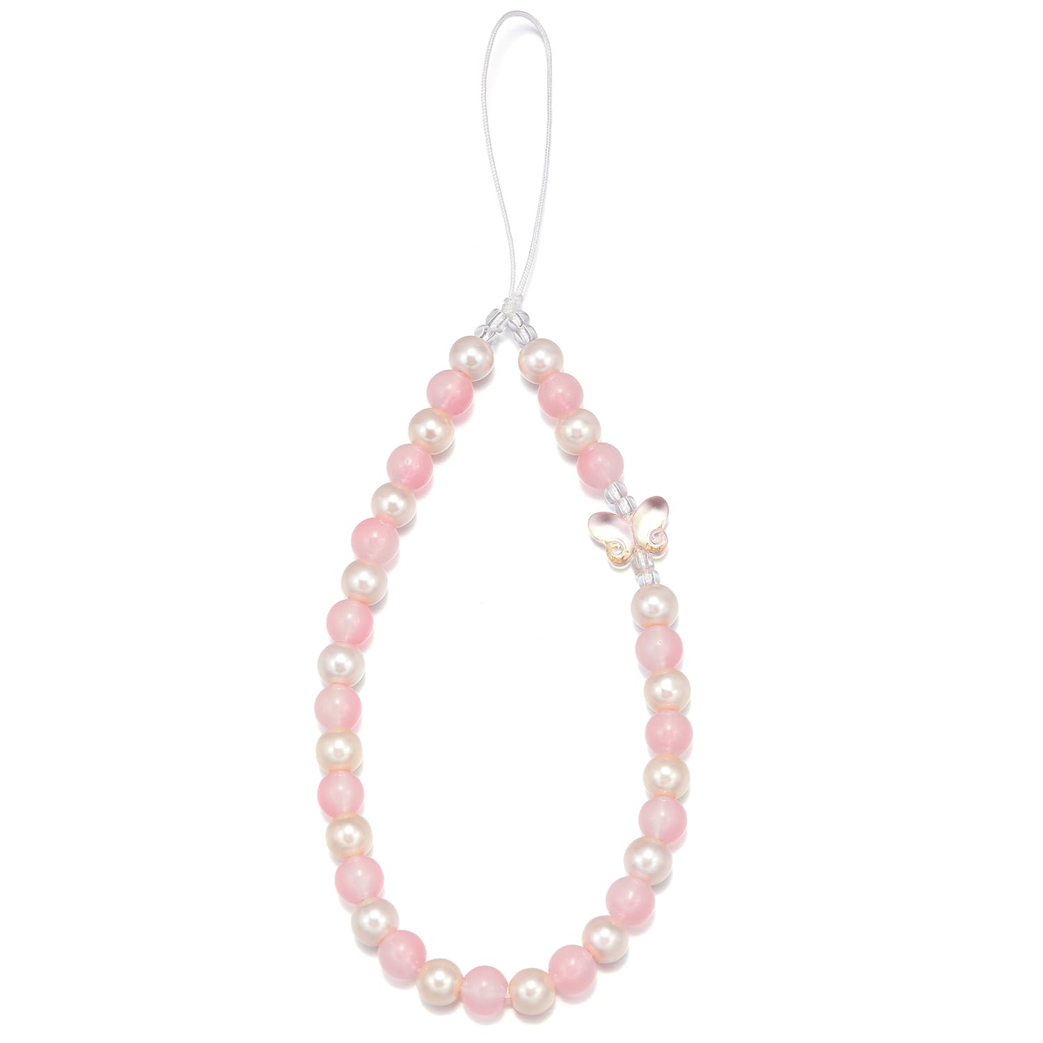 Beaded Phone Strap Chain - Cute Butterfly Wristlet & Y2K Keychain for Women | Trendy Bag Charm & Cell Phone Lanyard | Perfect for Phone Security, Fashion Accessories, and Gift Giving