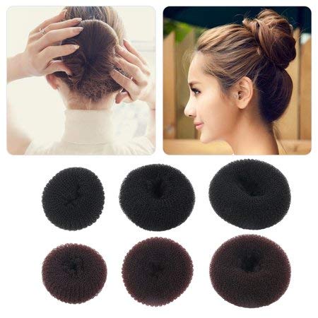 Ekan 3-Piece Hair Donut Bun Maker Set - Soft Foam Hair Accessories for Women (Black, 20g) - Perfect for Updos, Ponytails & Special Occasions