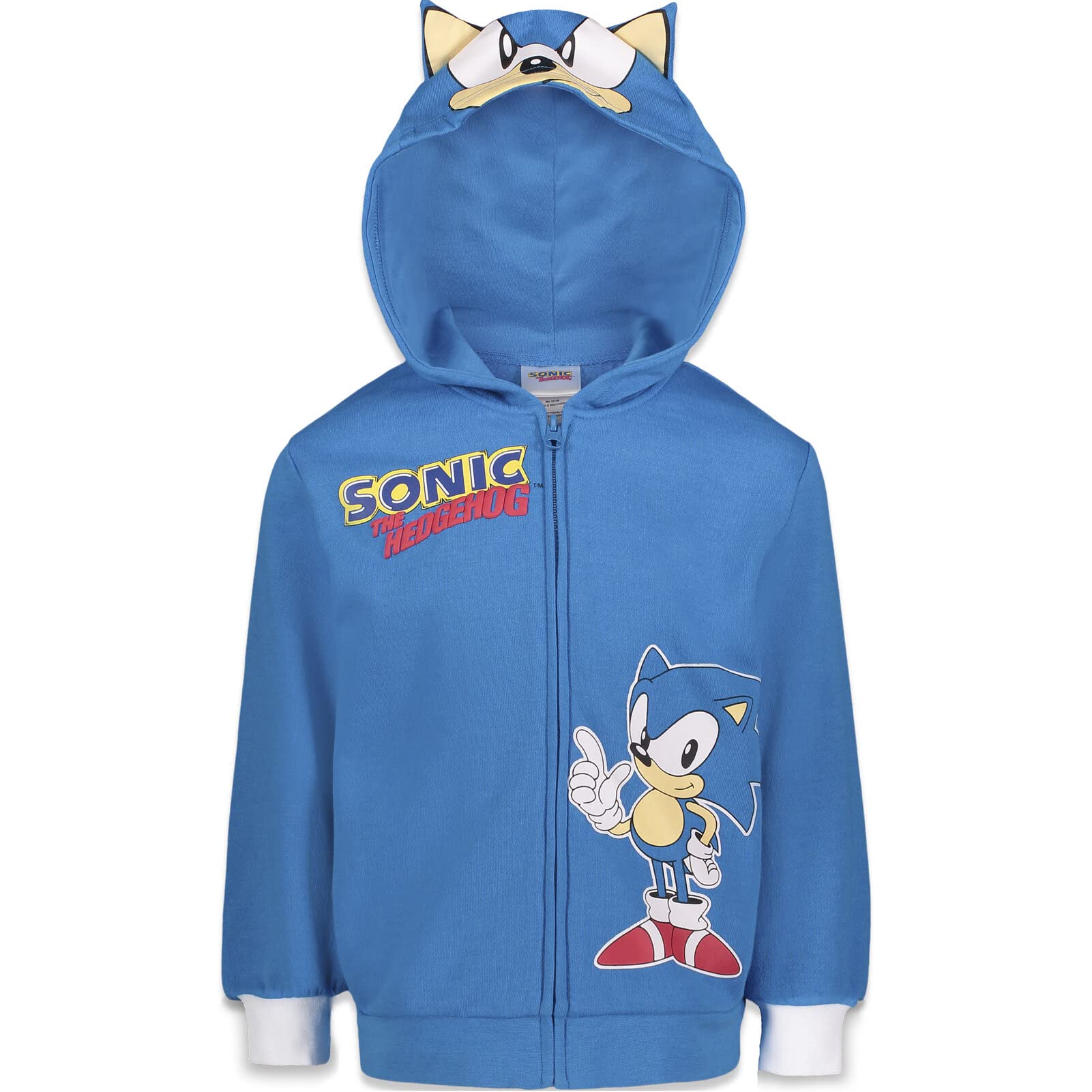 SEGA Sonic the Hedgehog Shadow & Knuckles Fleece Zip-Up Hoodie for Kids - Warm & Stylish Unisex Pullover for Toddlers to Big Kids - Perfect for Gaming, School & Outdoor Activities
