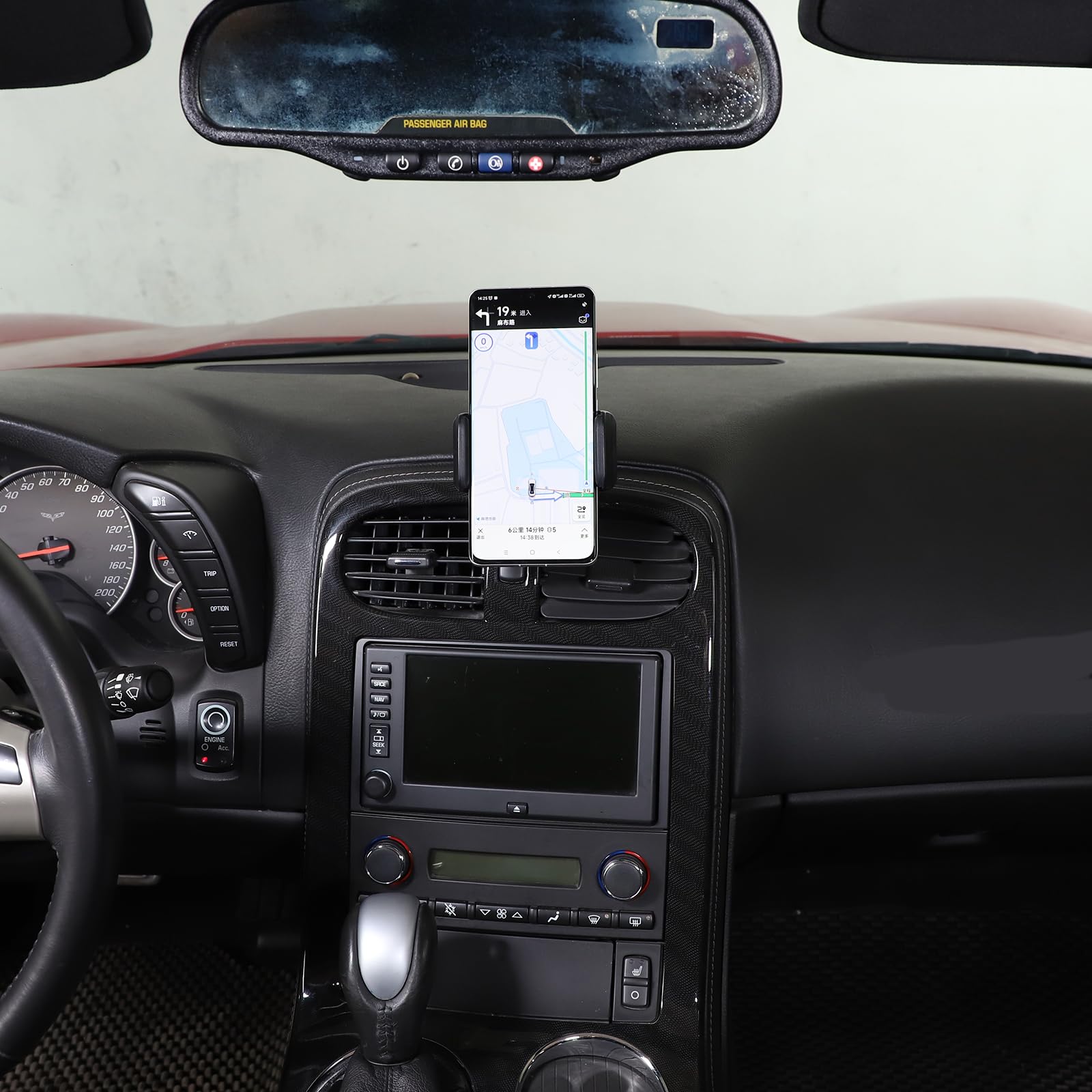 PIUGILH Car Phone Holder for Corvette C6 2005-2013 - Universal Car Phone Mount Stand for Center Console Dashboard - Perfect for GPS Navigation & Hands-Free Driving