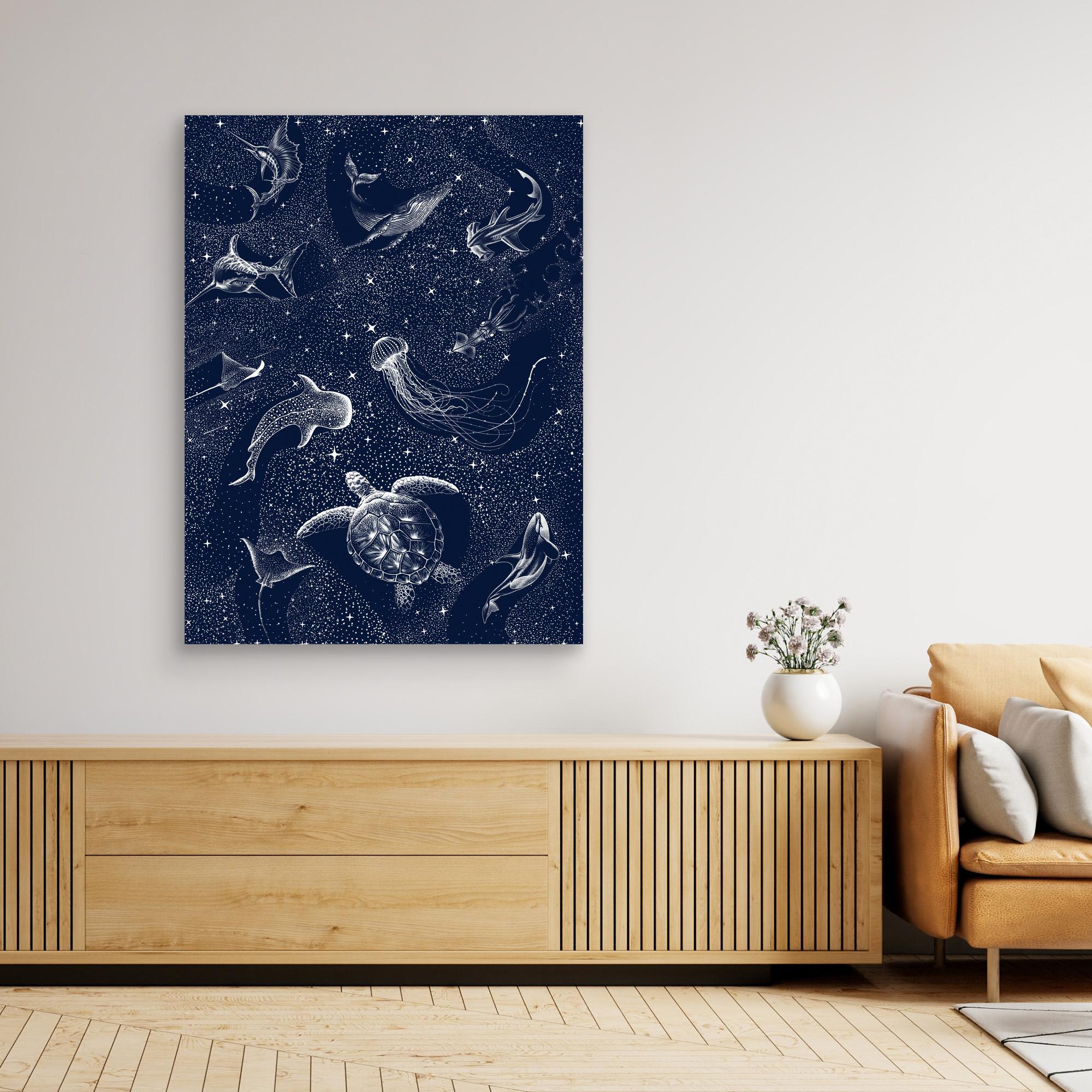 Cosmic Ocean Canvas Print by Alirıza Çakir - Stunning Space Artwork for Living Room, Bedroom & Office Decor