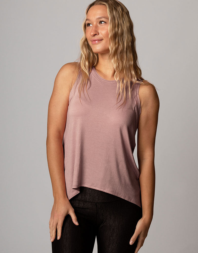 Sunday Tank Top in Pale Mauve - Soft & Comfortable Women's Casual Wear for Summer Outings & Beach Vacations