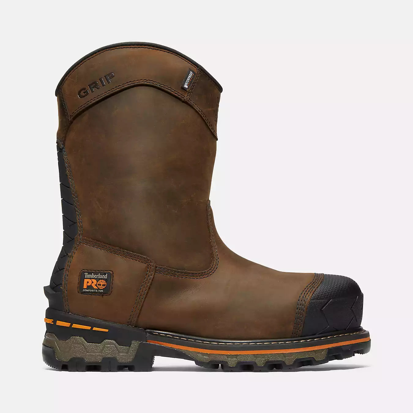 Timberland PRO Men's Boondock Pull-On Work Boots - Waterproof Steel Toe, Slip-Resistant for Construction & Outdoor Work (Perfect for Job Sites, Hiking & Heavy Duty Use)