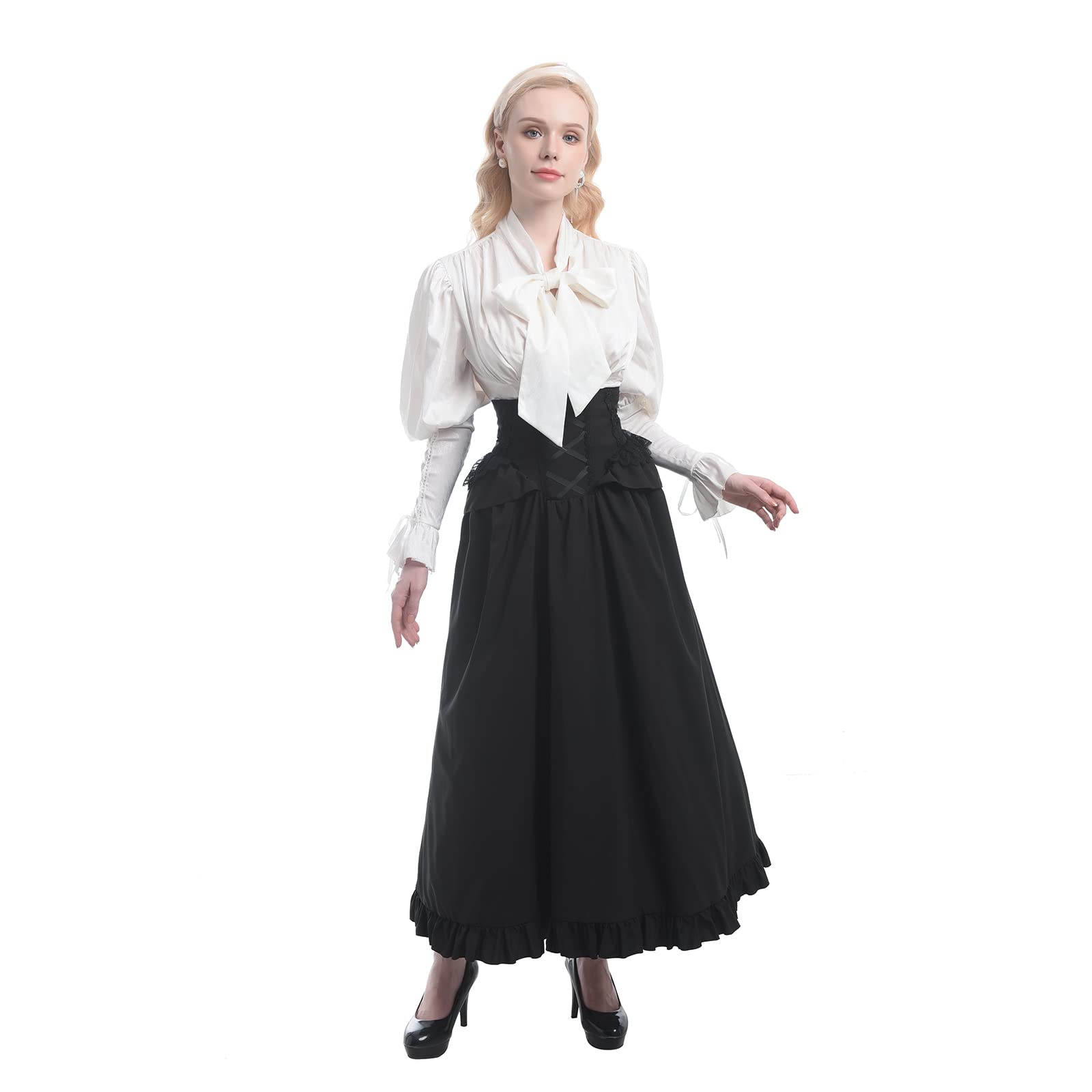 Elegant Renaissance Costume for Women - Victorian Two-Piece Ball Gown | Medieval Wedding Dress | Perfect for Historical Reenactments, Cosplay & Themed Parties