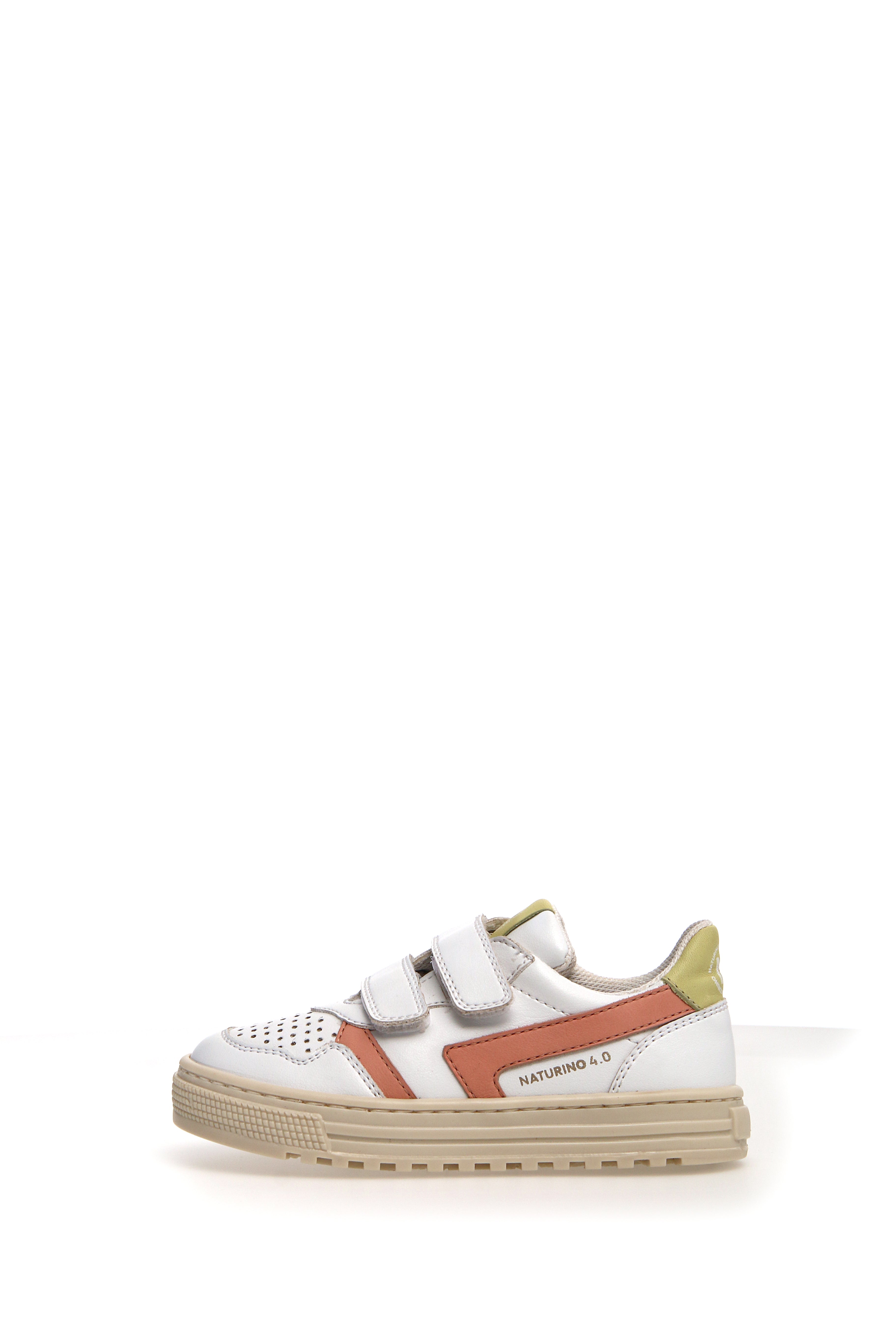 Naturino Ceonia Sneakers for Girls & Boys - White, Peach, Fresia Colors | Comfortable Kids Shoes for School, Play & Everyday Wear